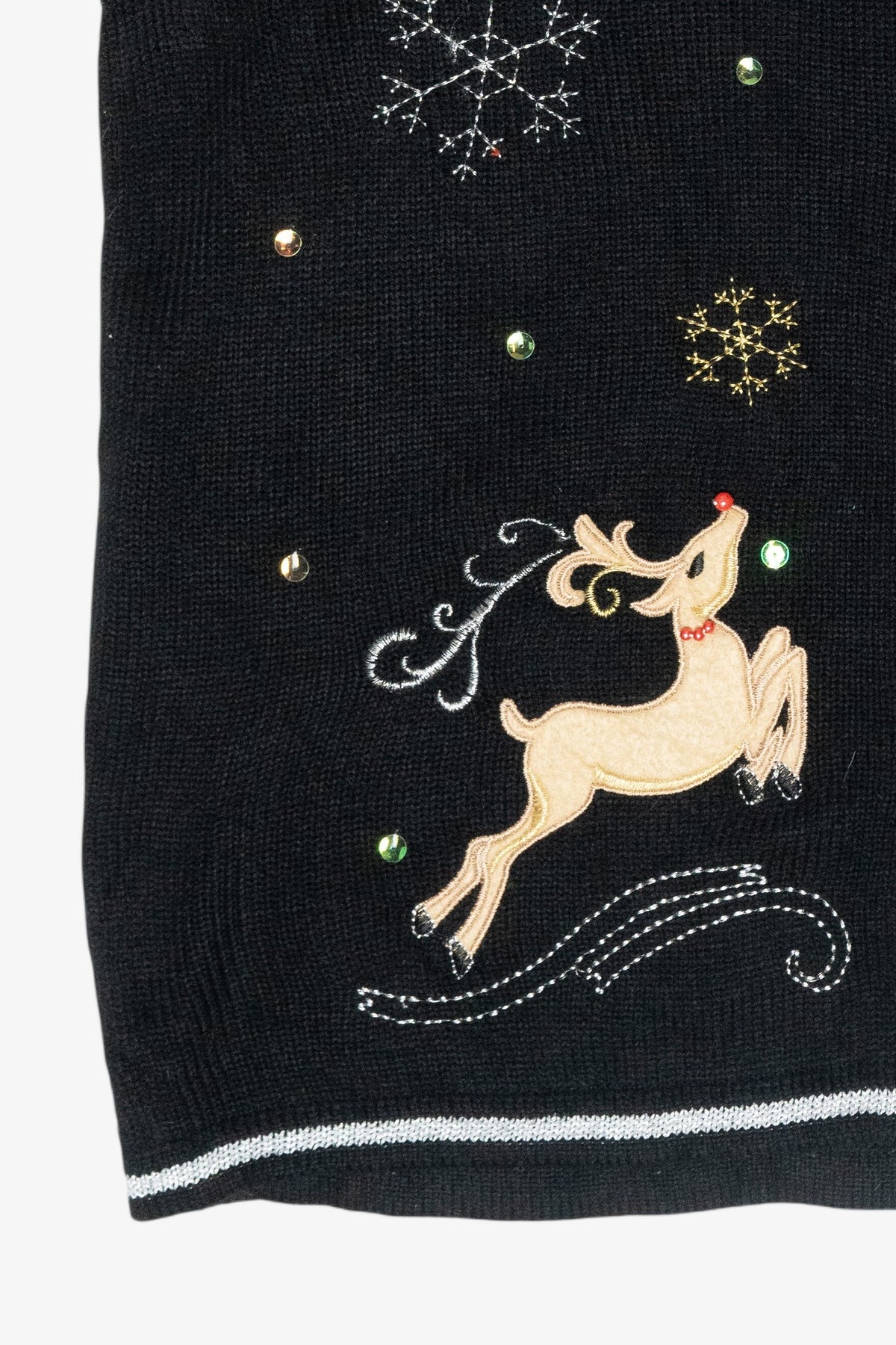 Whimsical Reindeer Vintage Ugly Christmas Sweater Vest (2000s)