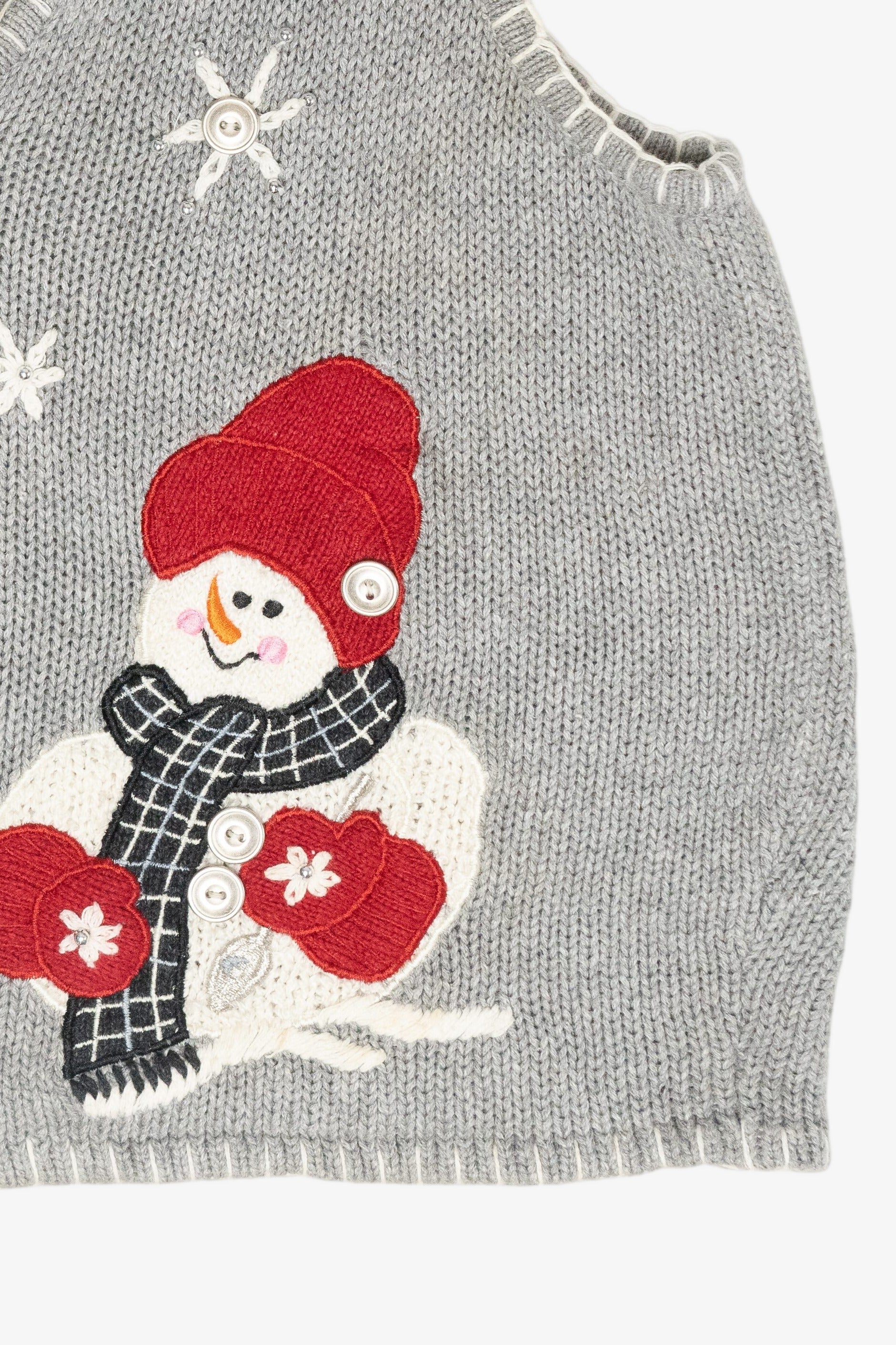 Cozy Snowmen Vintage Ugly Christmas Sweater Vest (1990s)
