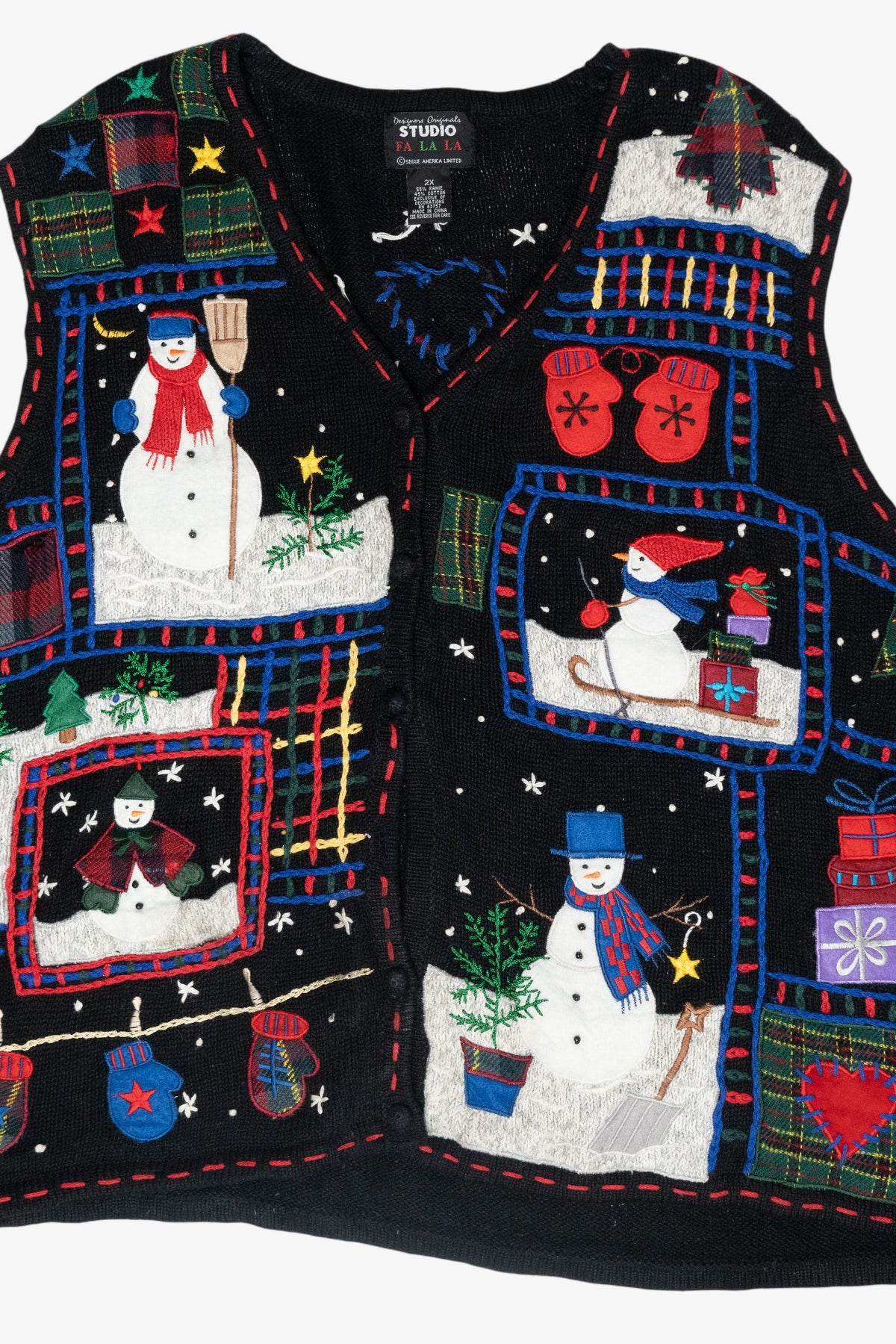Snowman Fun Vintage Ugly Christmas Sweater Vest (2000s)