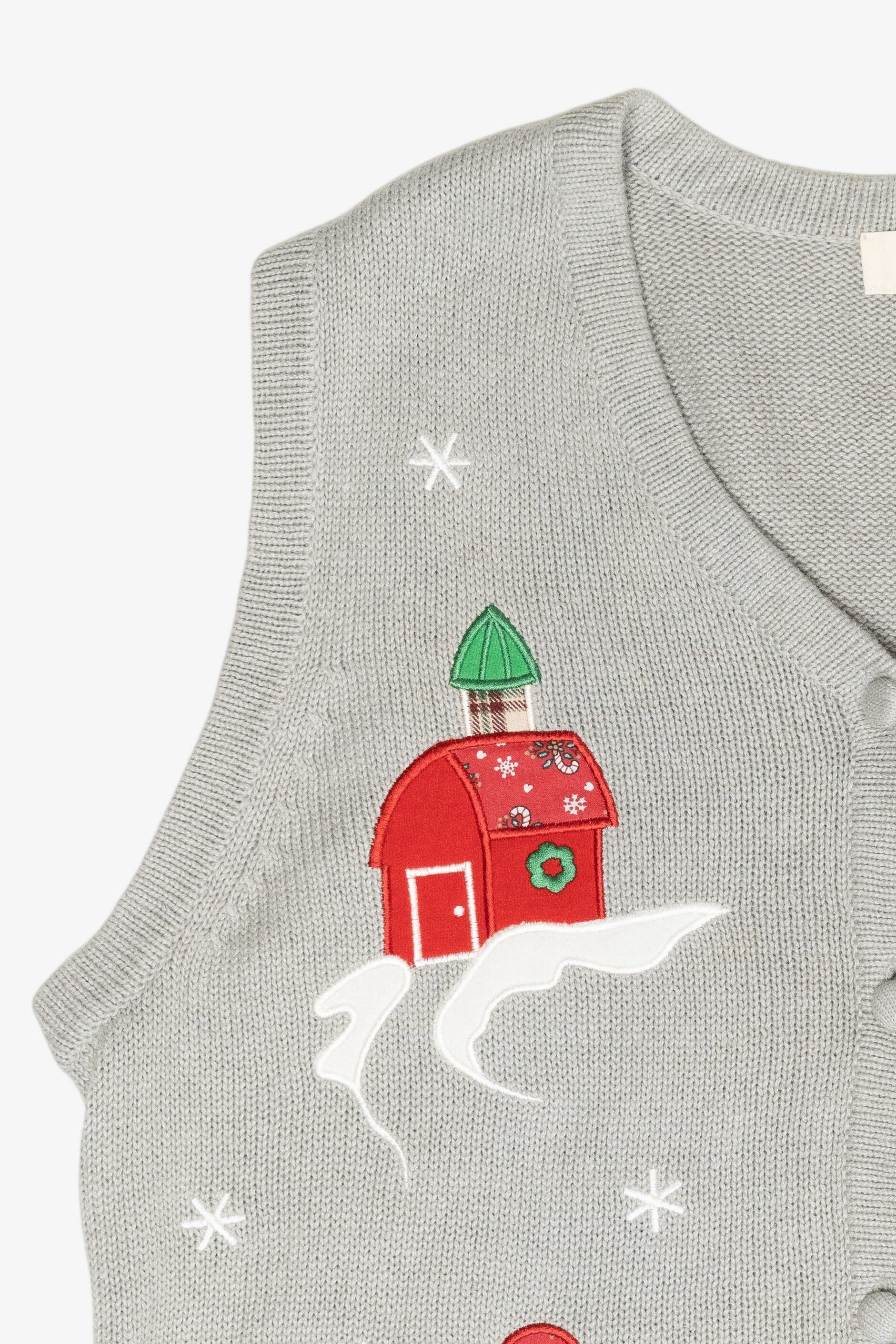 Snowmen Farmers Vintage Ugly Christmas Sweater Vest (1990s)