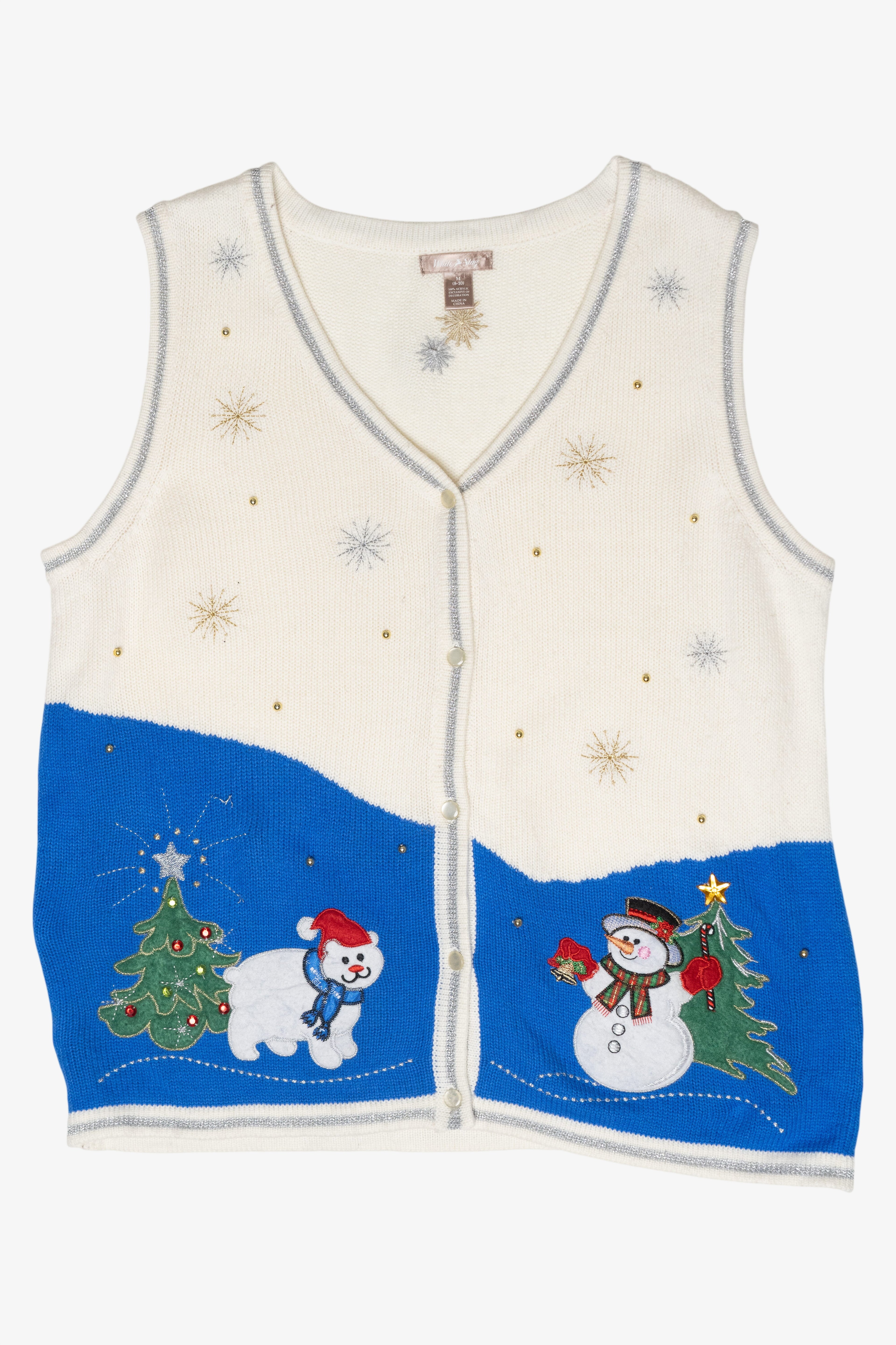 Jolly Polar Bear Vintage Ugly Christmas Sweater Vest (2000s)