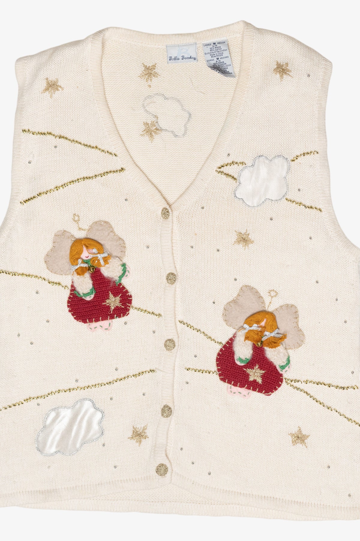 Angels Clouds Vintage Ugly Christmas Sweater Vest (1990s)