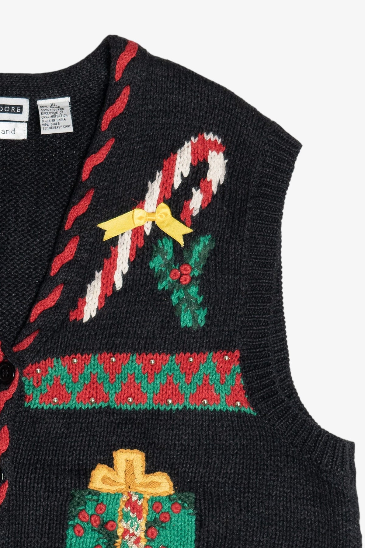 Vintage Hand Knit Ugly Christmas Vest (1990s)