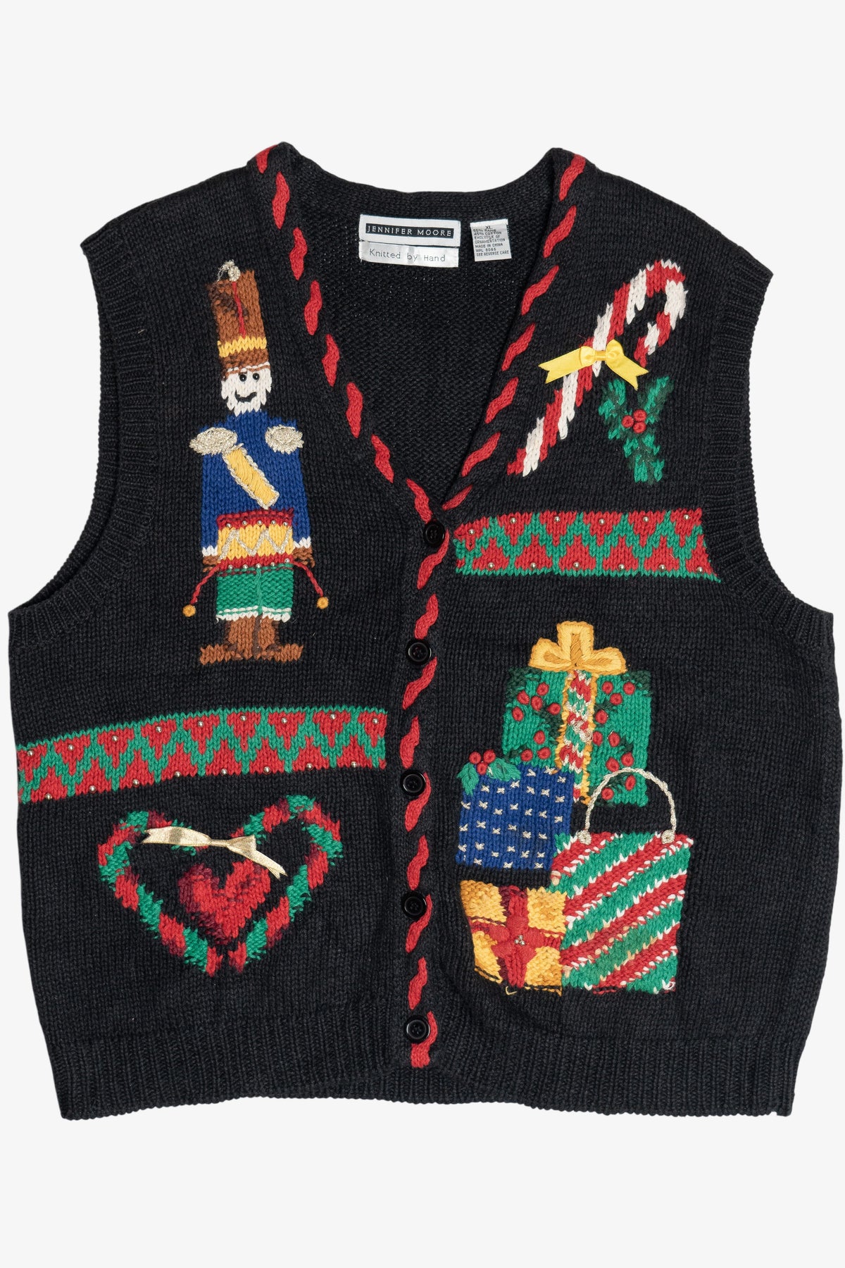 Vintage Hand Knit Ugly Christmas Vest (1990s)