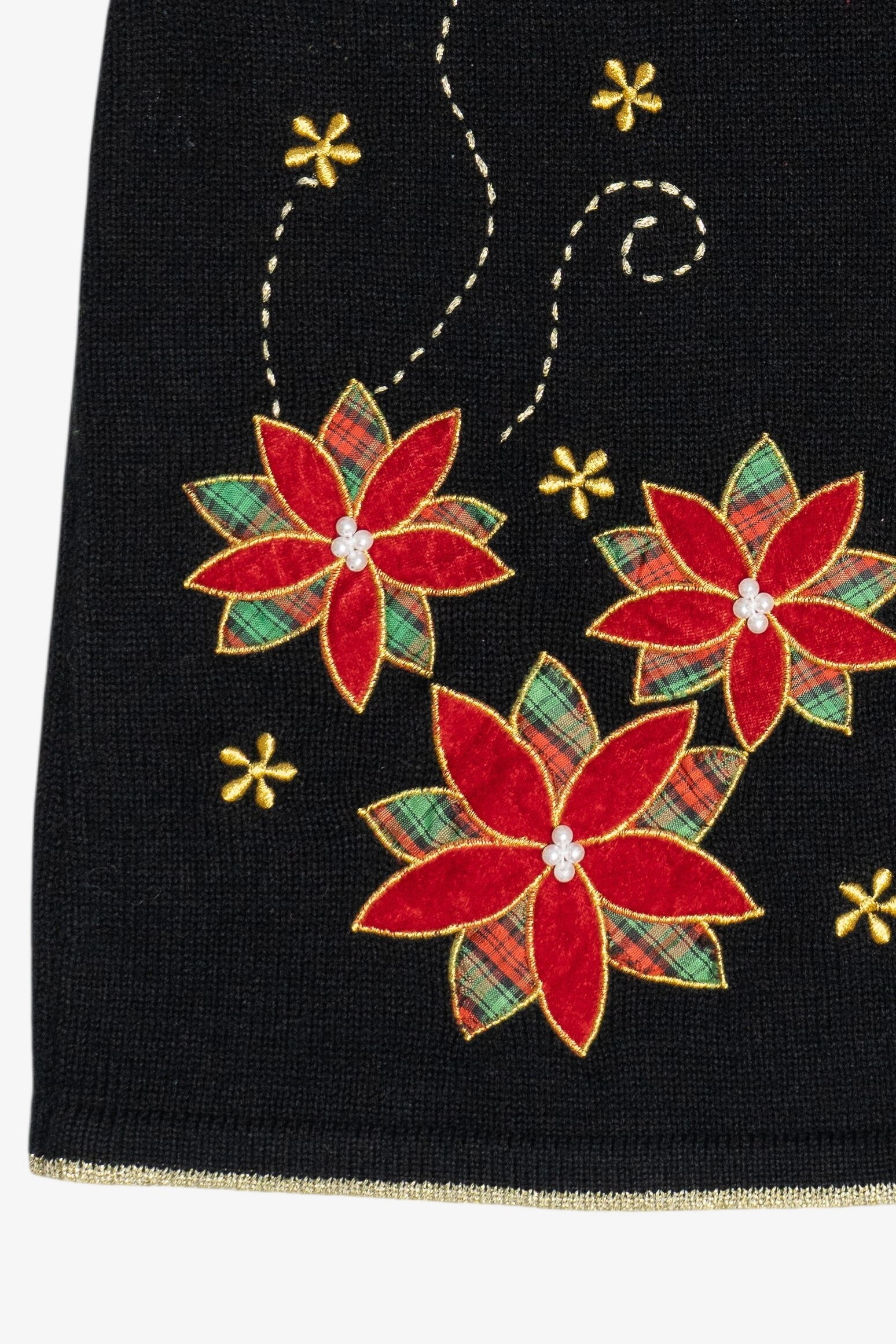 Vintage Poinsettia Ugly Christmas Vest (2000s)