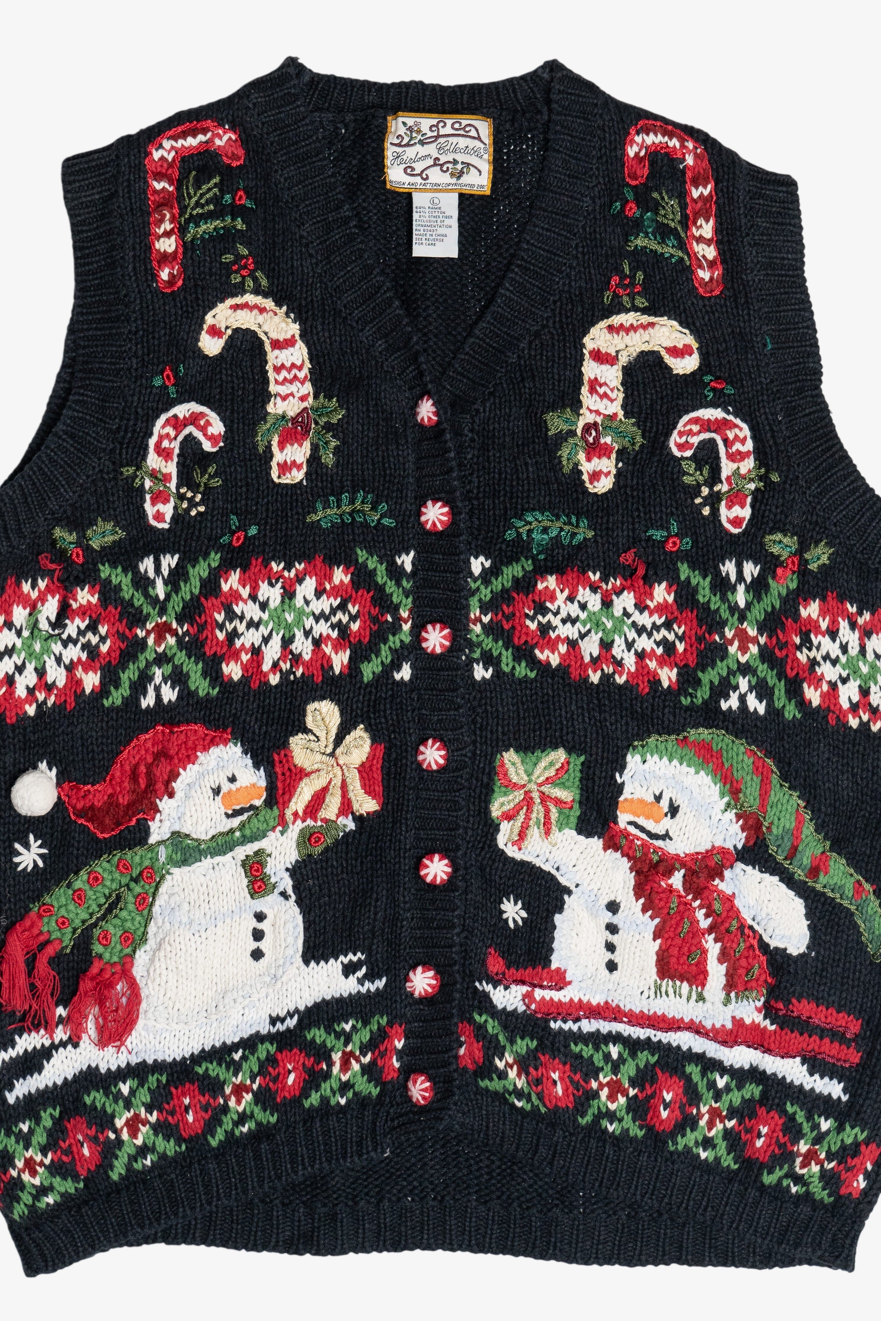 Vintage Heirloom Collectibles Snowmen Ugly Christmas Vest (1990s)