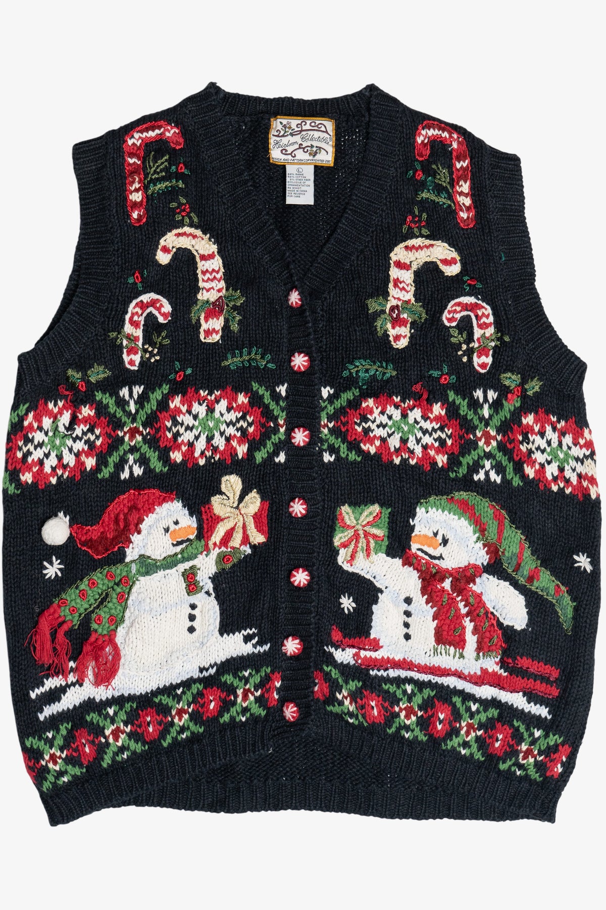 Vintage Heirloom Collectibles Snowmen Ugly Christmas Vest (1990s)
