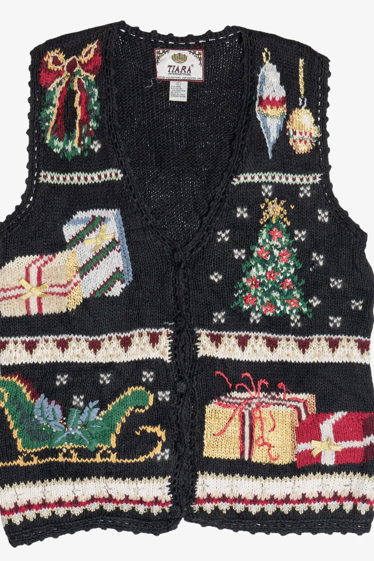 Vintage Tiara International Ugly Christmas Vest (1990s)