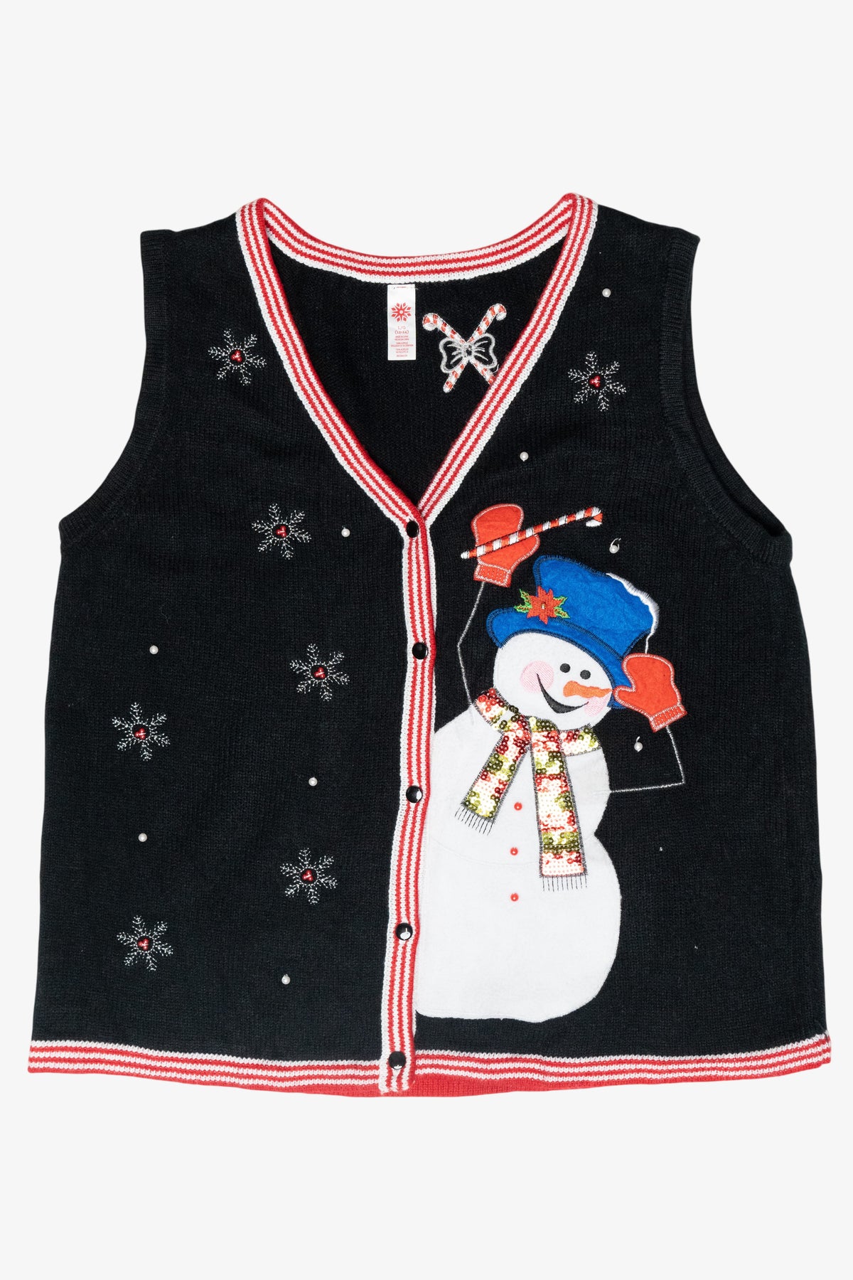Happy Snowman Vintage Ugly Christmas Sweater Vest (2000s)