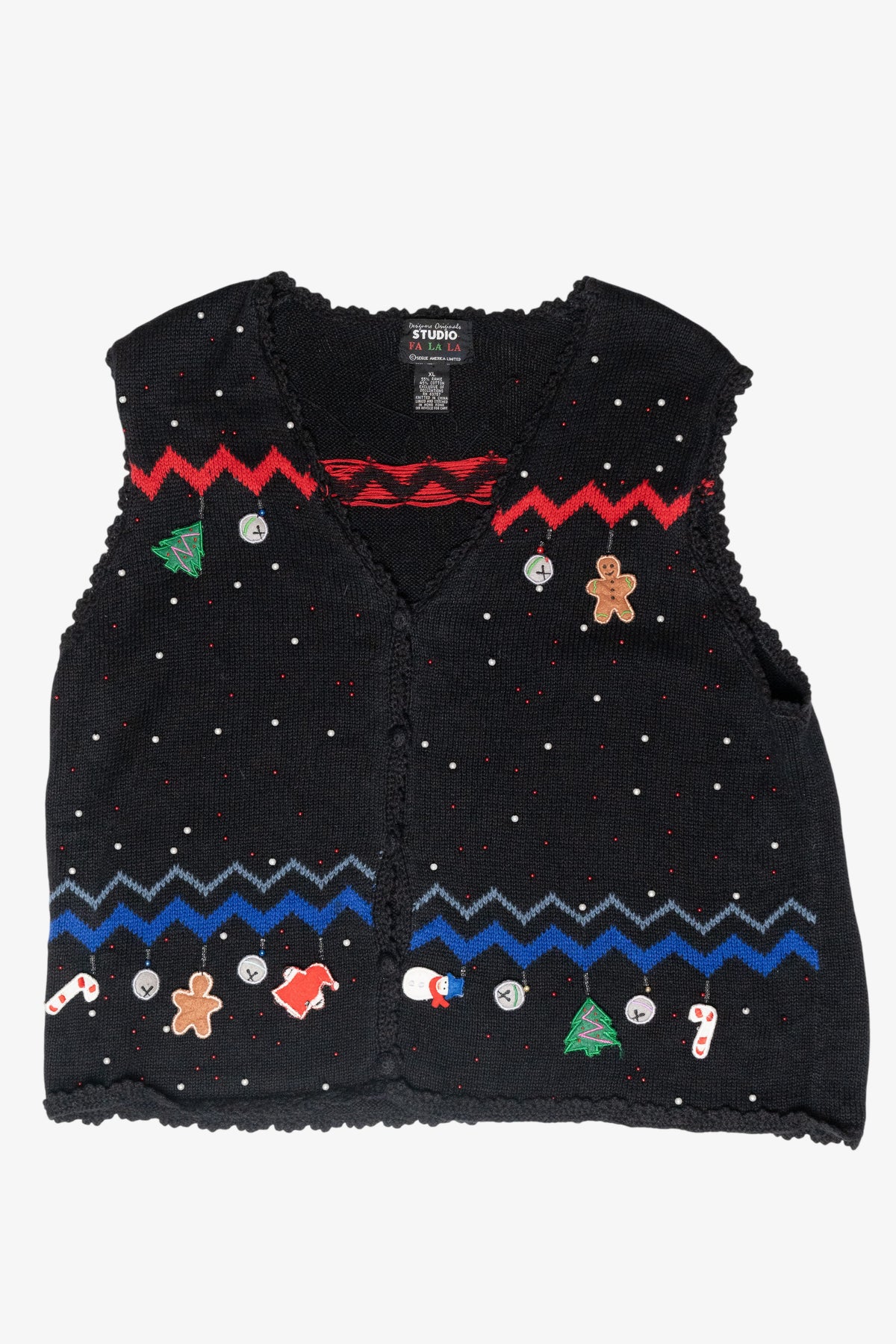 Holiday Dangles Vintage Ugly Christmas Sweater Vest (2000s)