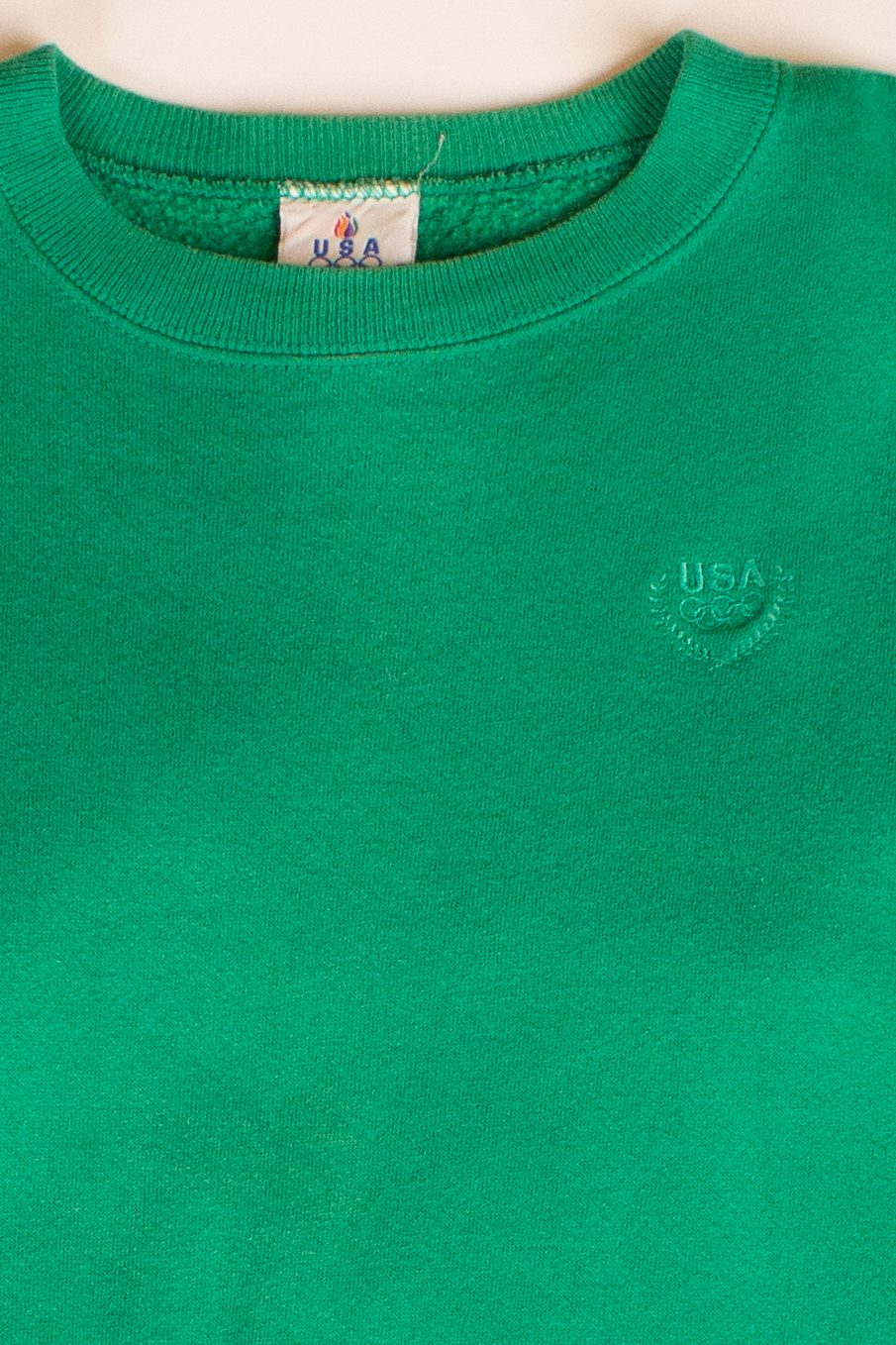 Vintage Green Embroidered USA Olympic Sweatshirt (1990s)