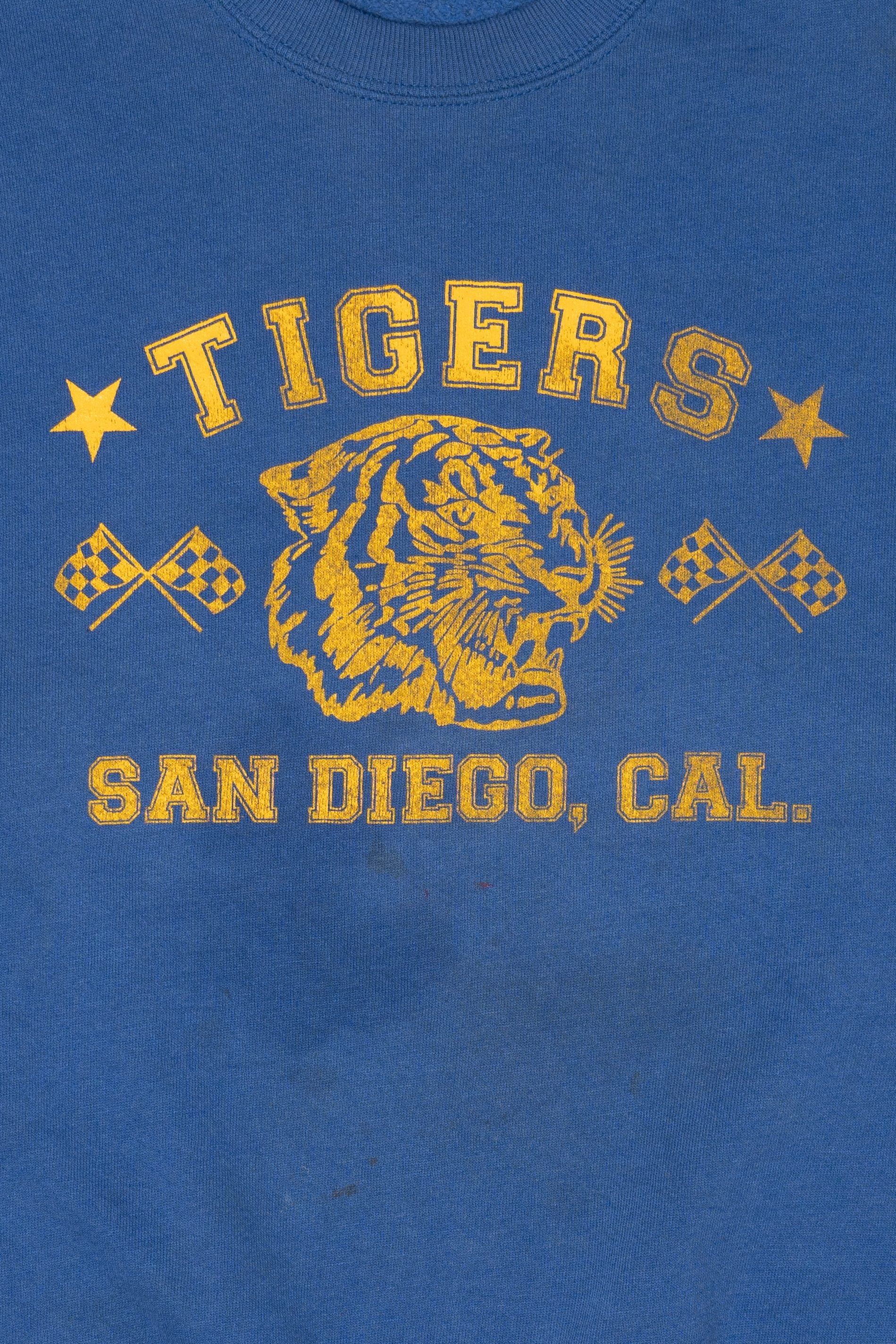 Vintage Distressed Blue San Diego California Tigers Sweatshirt (1990s)