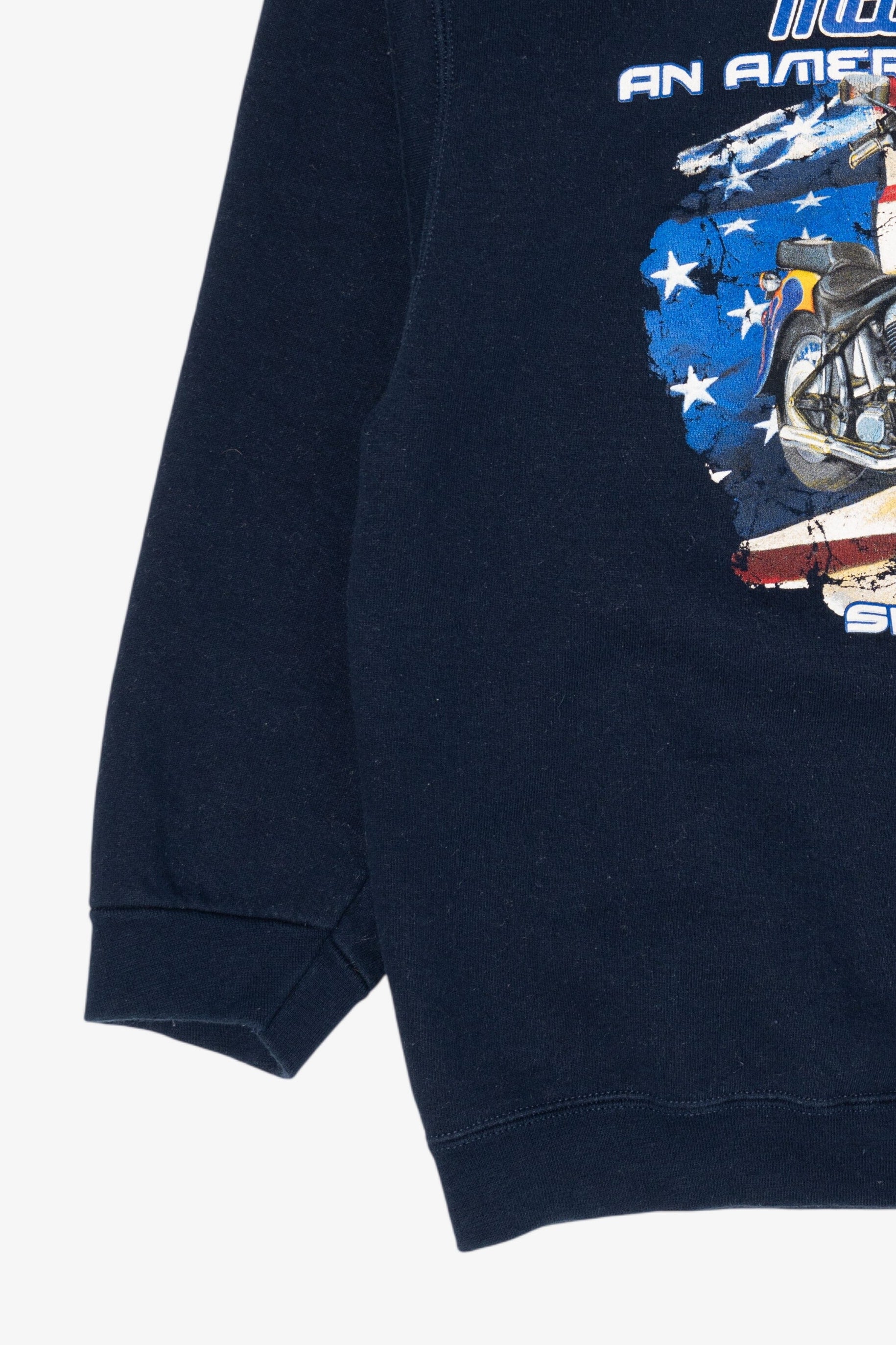 Vintage Navy Blue Motorcycle "An American Tradition" Sweatshirt (1990s)