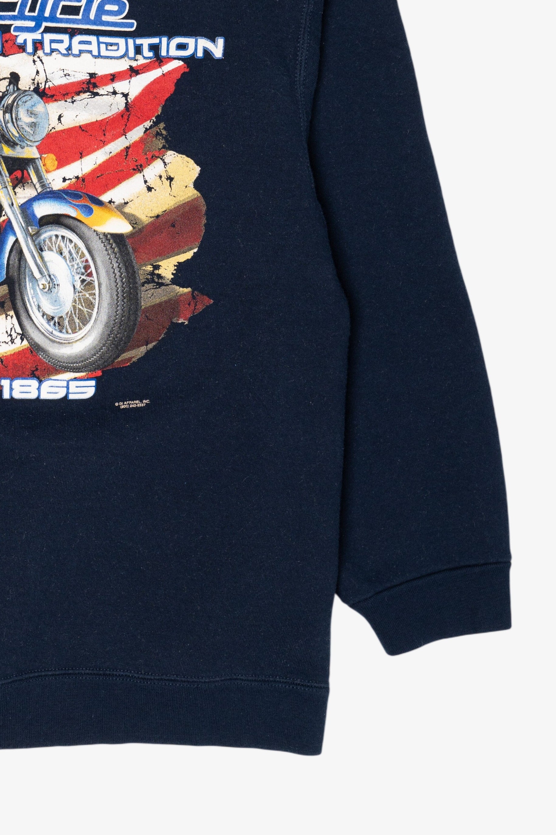 Vintage Navy Blue Motorcycle "An American Tradition" Sweatshirt (1990s)