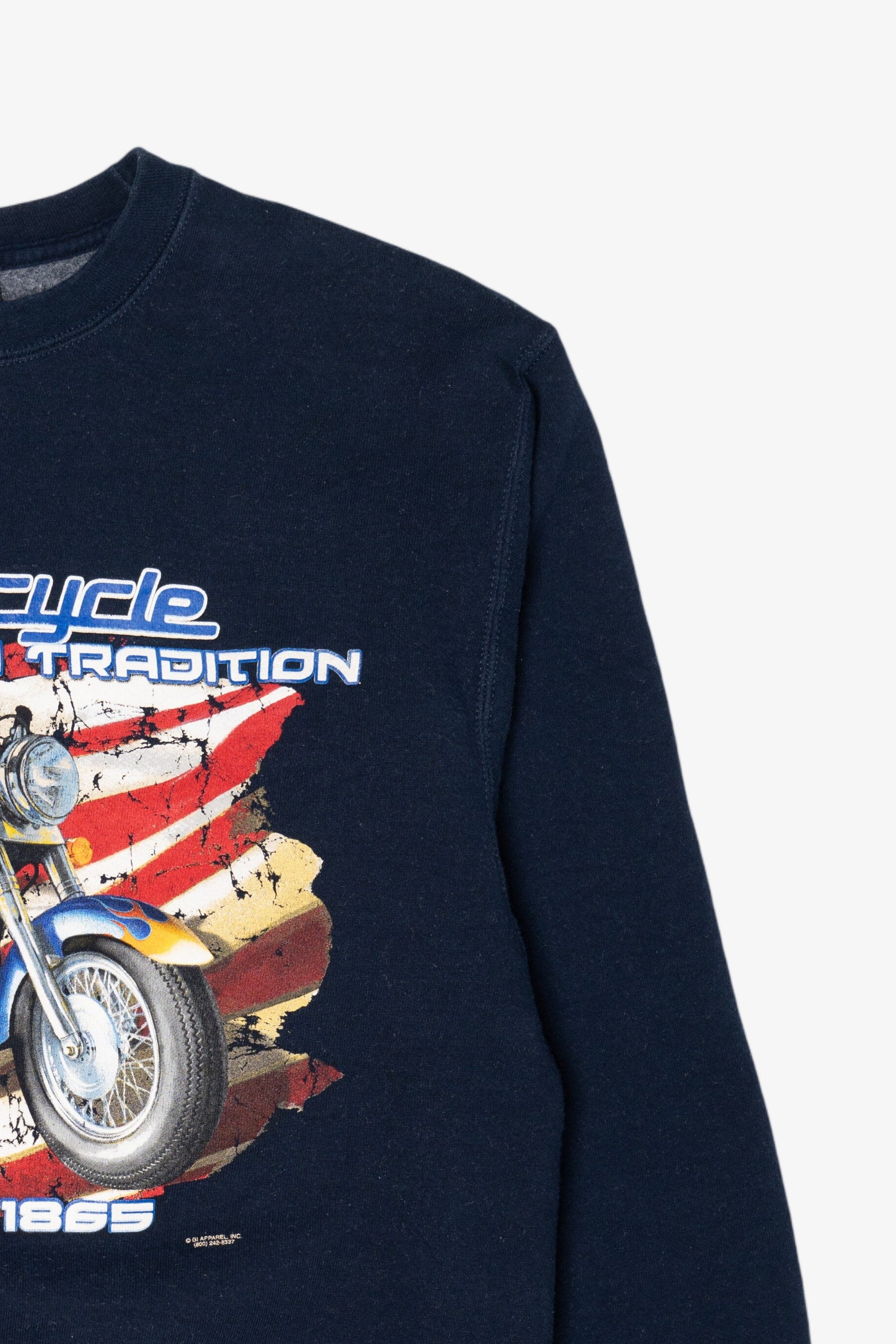Vintage Navy Blue Motorcycle "An American Tradition" Sweatshirt (1990s)