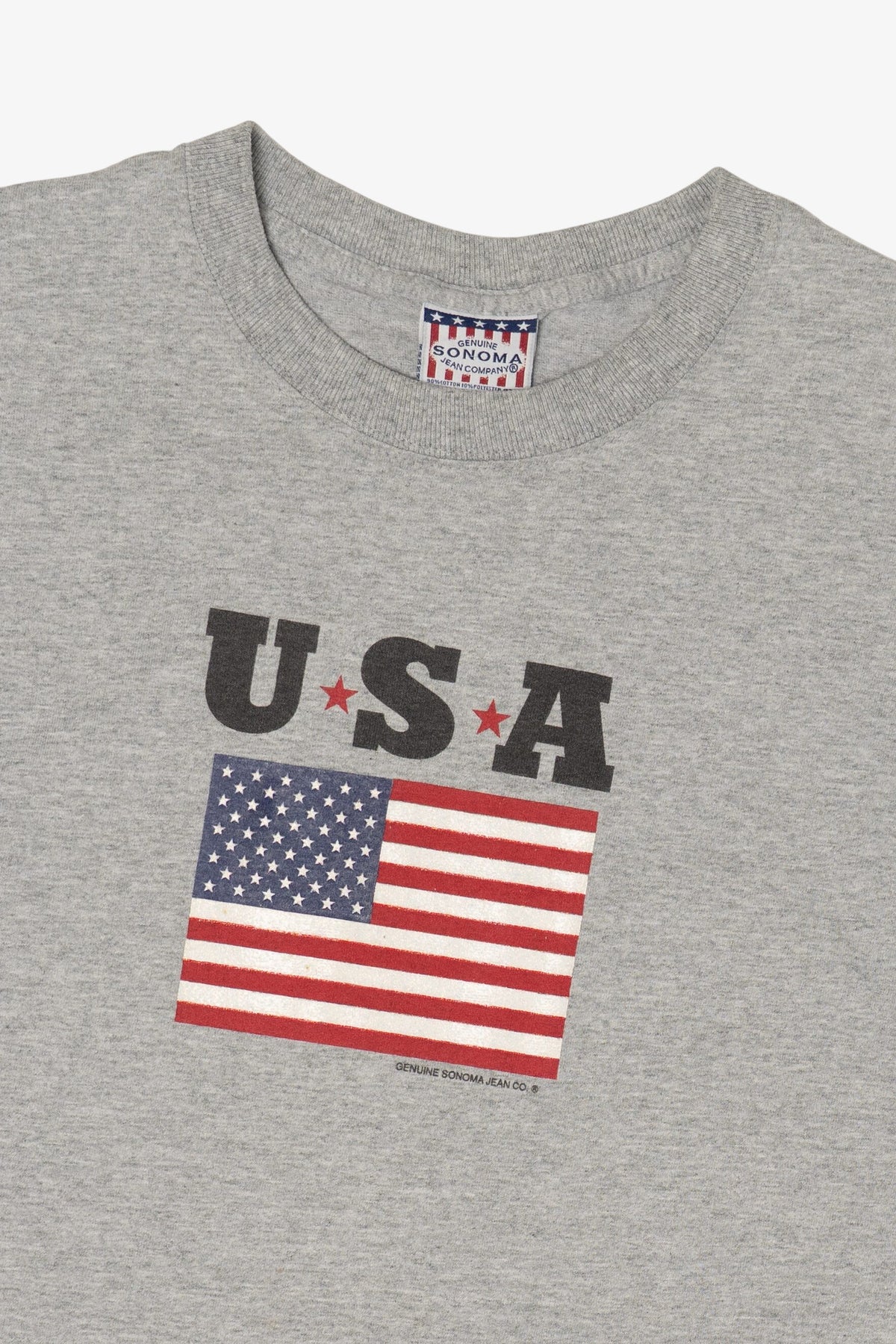 Vintage Gray USA American Flag Sonoma T-Shirt (2000s)