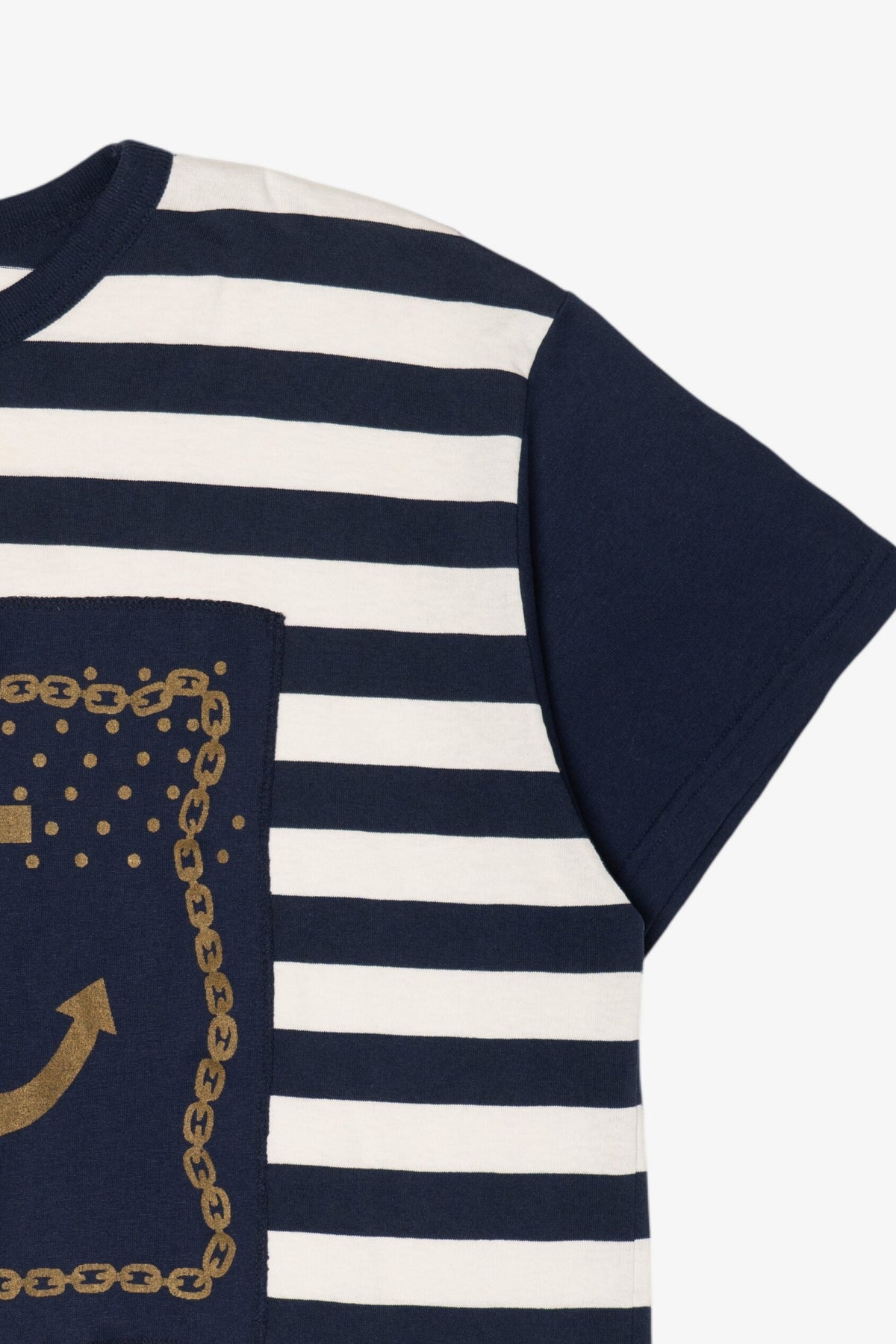 Vintage Striped Navy Blue Nautical T-Shirt (1990s)