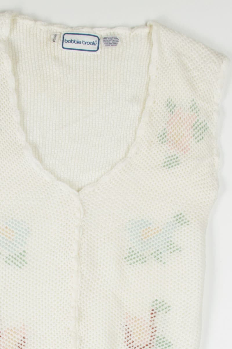 Floral Knit Sweater Vest