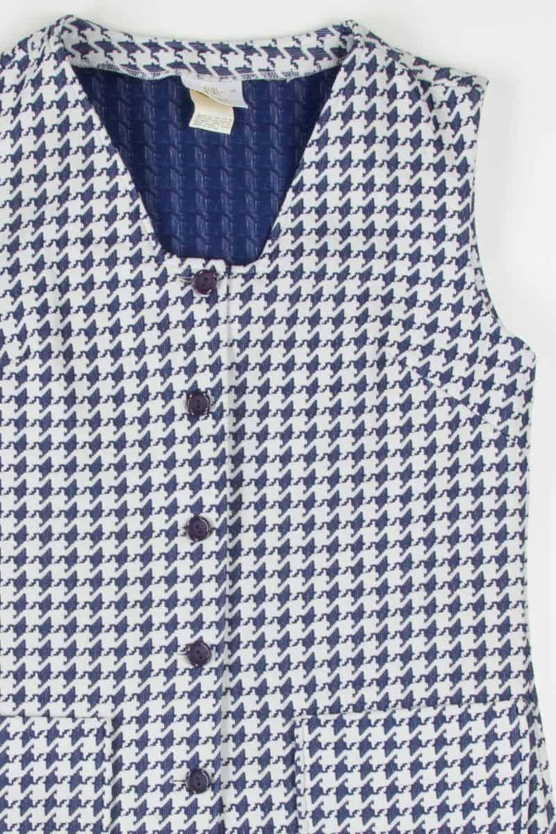 Houndstooth Button Front Vest