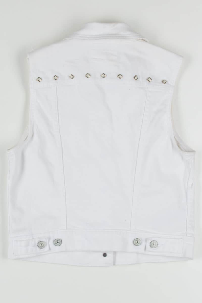 Levi White Studded Denim Vest