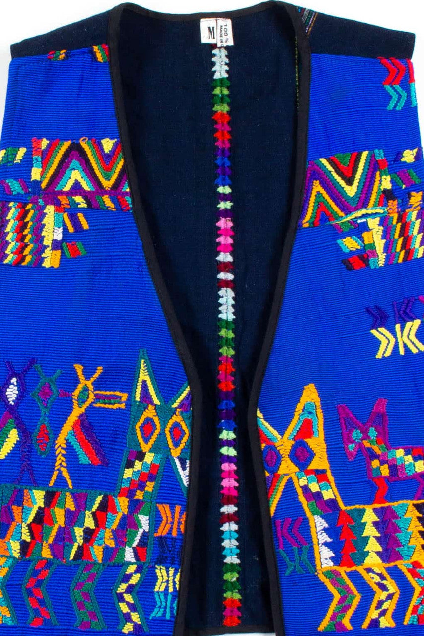 Blue Embroidered Vest