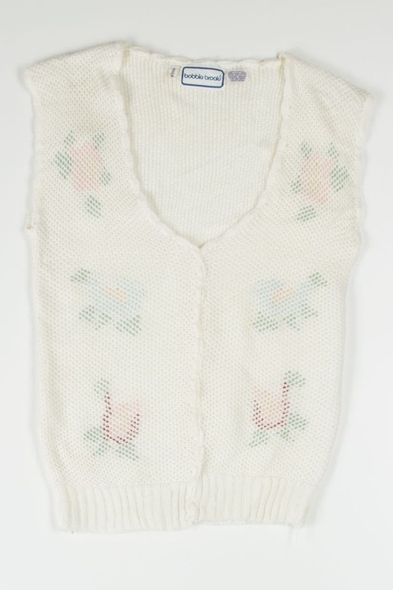 Floral Knit Sweater Vest