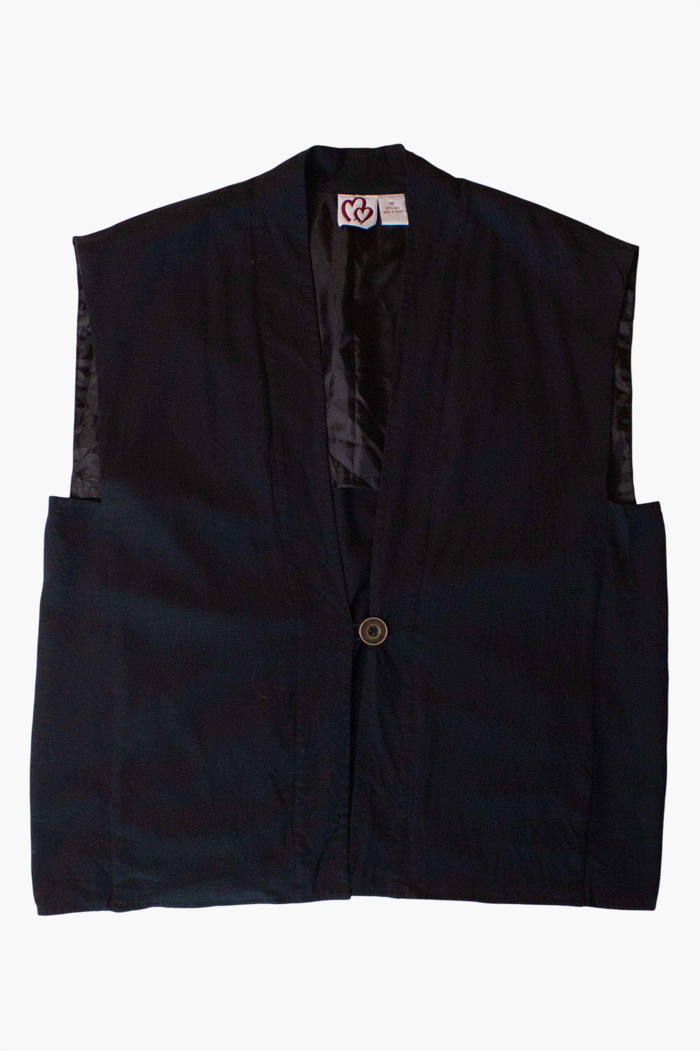 Vintage Black Silk Vest (2000s)