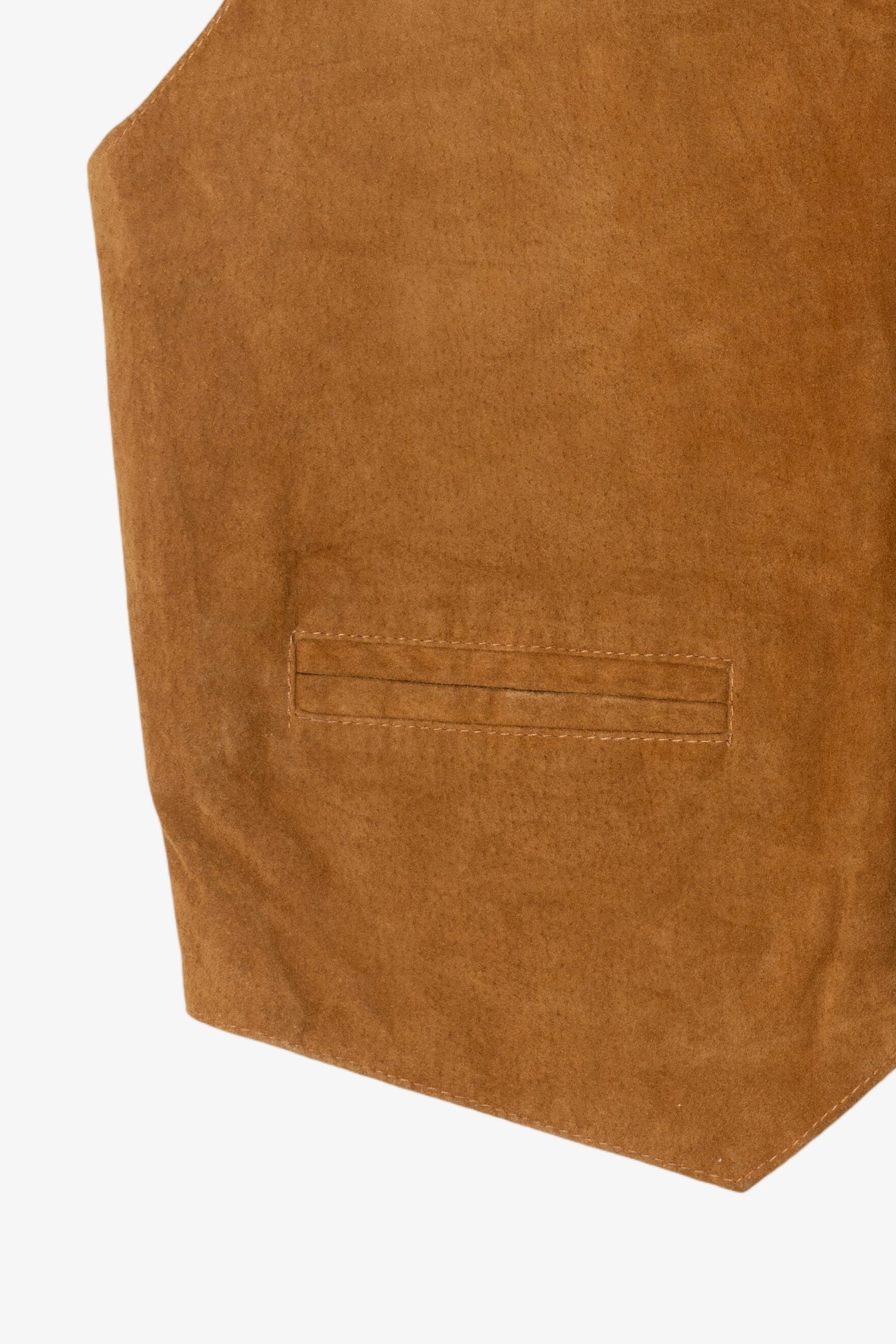 Vintage Tan Europe Craft Suede Leather Vest (1990s)