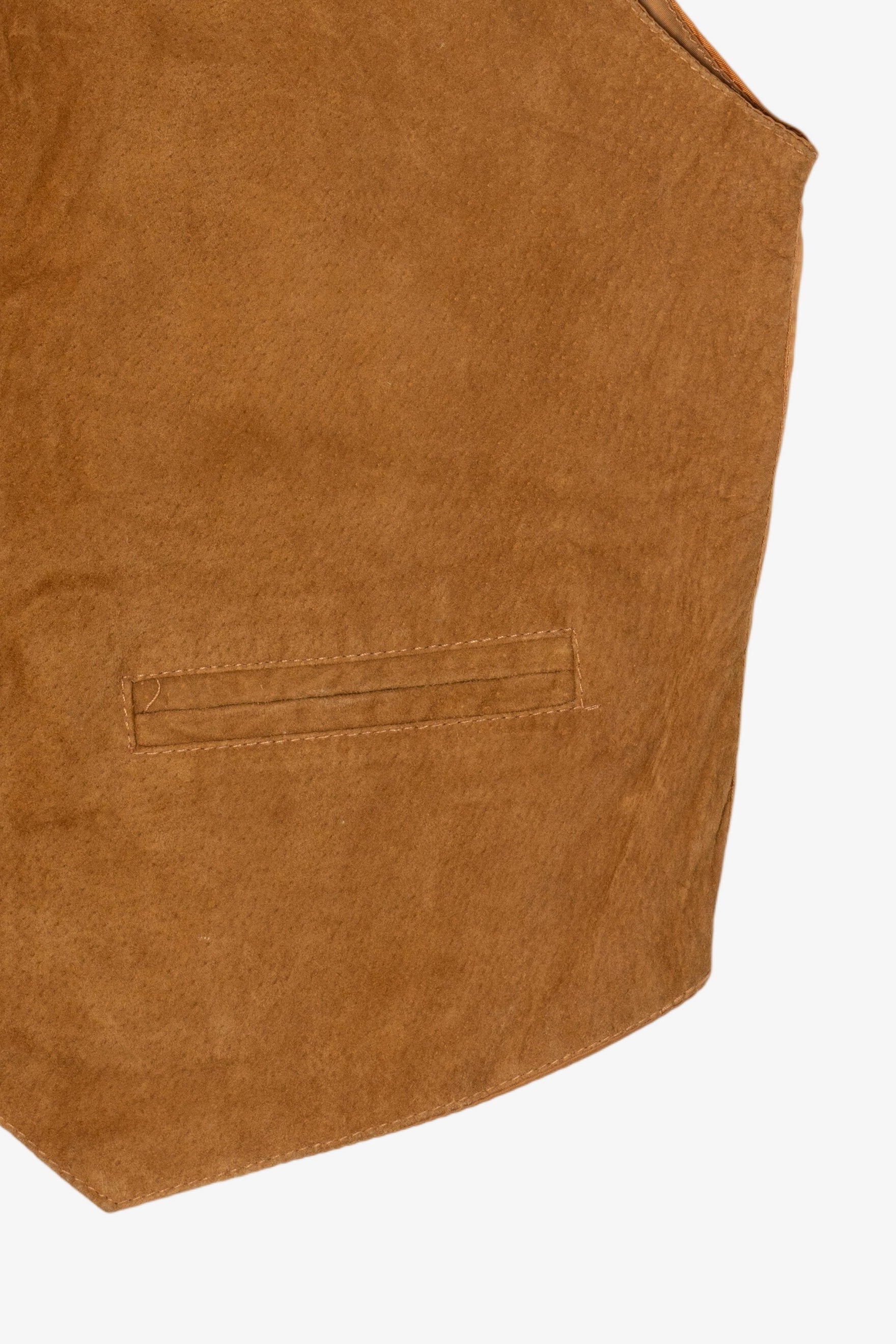 Vintage Tan Europe Craft Suede Leather Vest (1990s)