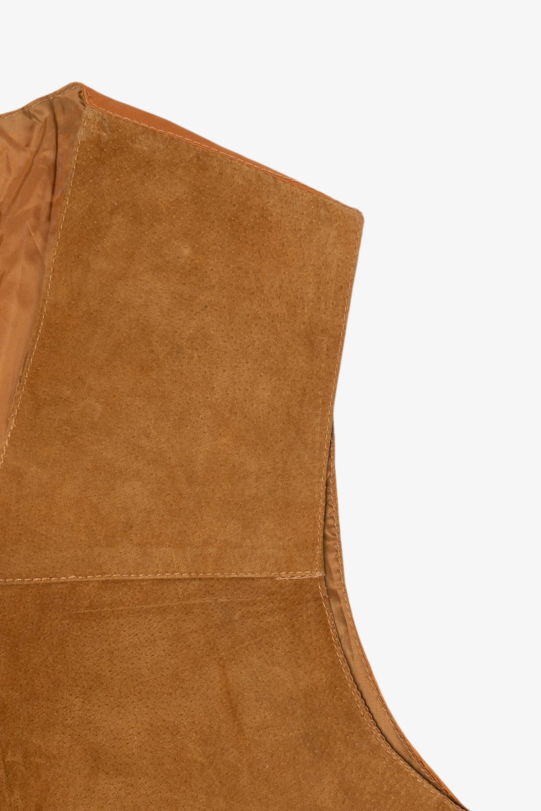 Vintage Tan Europe Craft Suede Leather Vest (1990s)