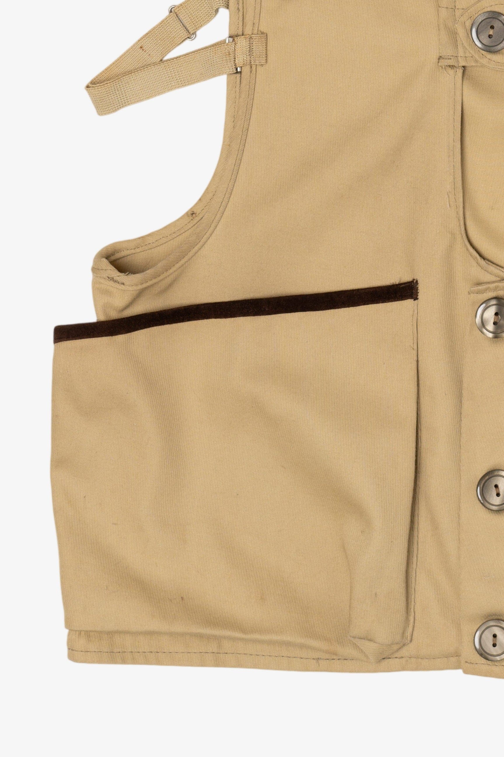 Vintage Black Sheep Suede Leather Hunting Vest (1970s)