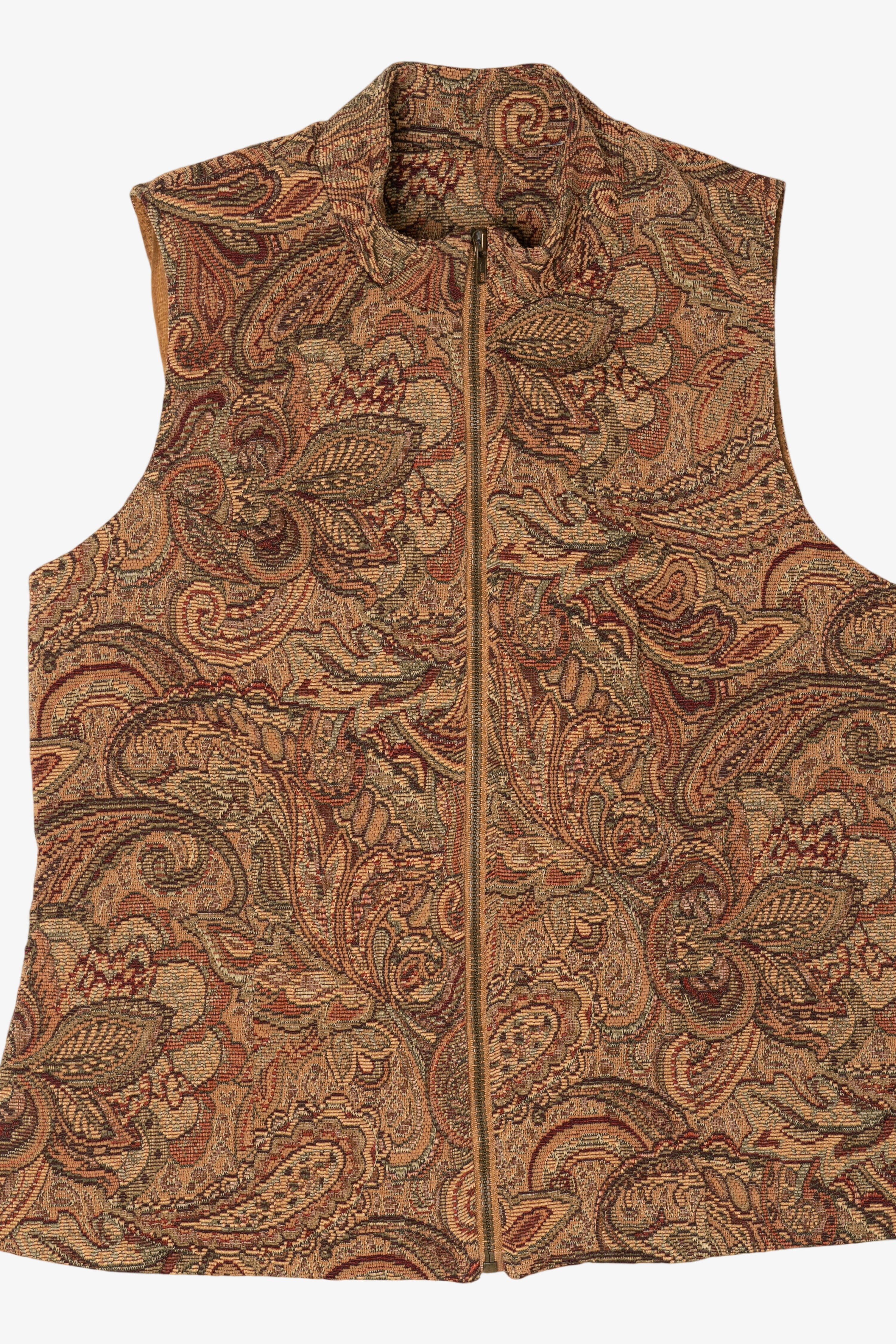Vintage Brown Paisley Tapestry Vest (1990s)