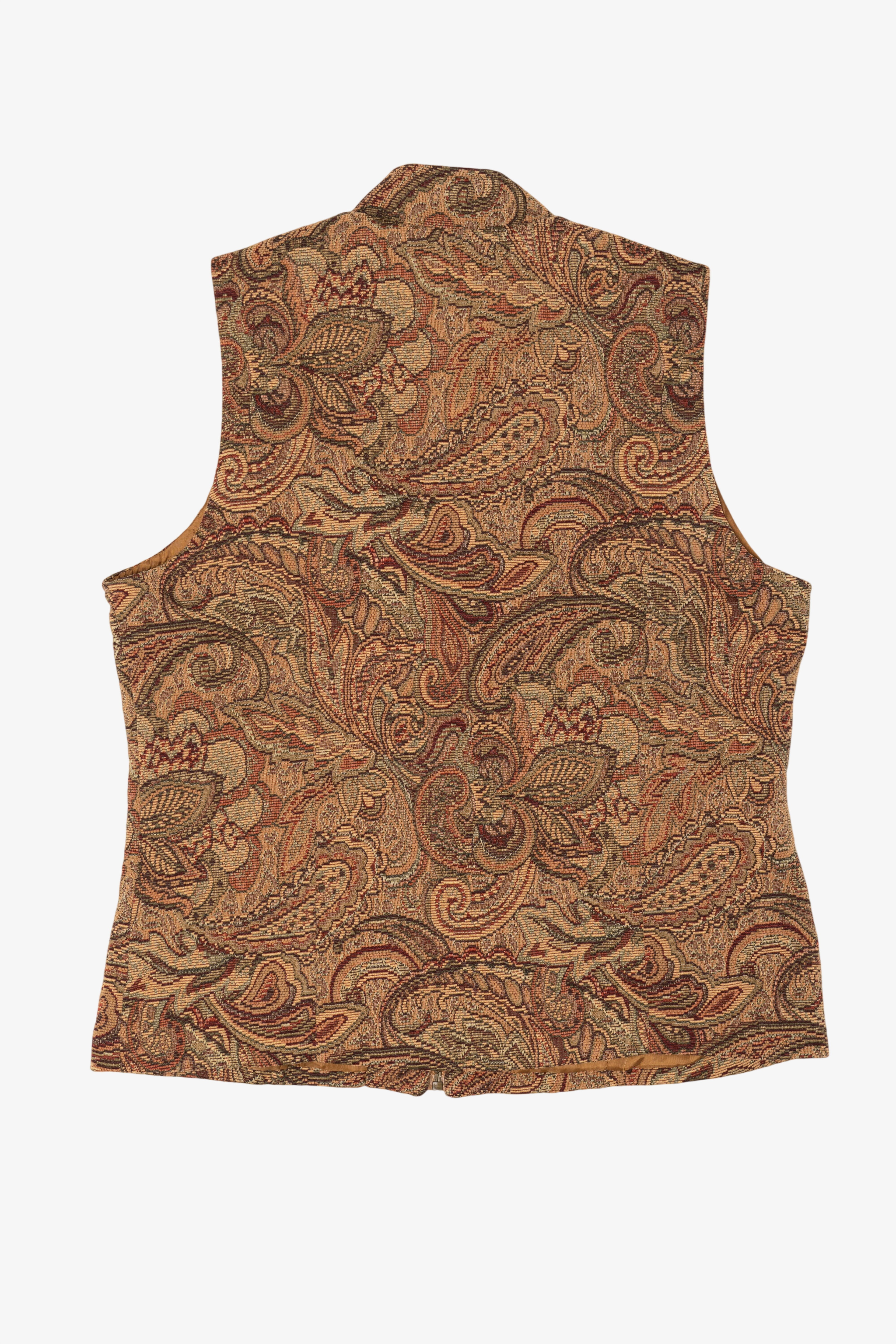 Vintage Brown Paisley Tapestry Vest (1990s)