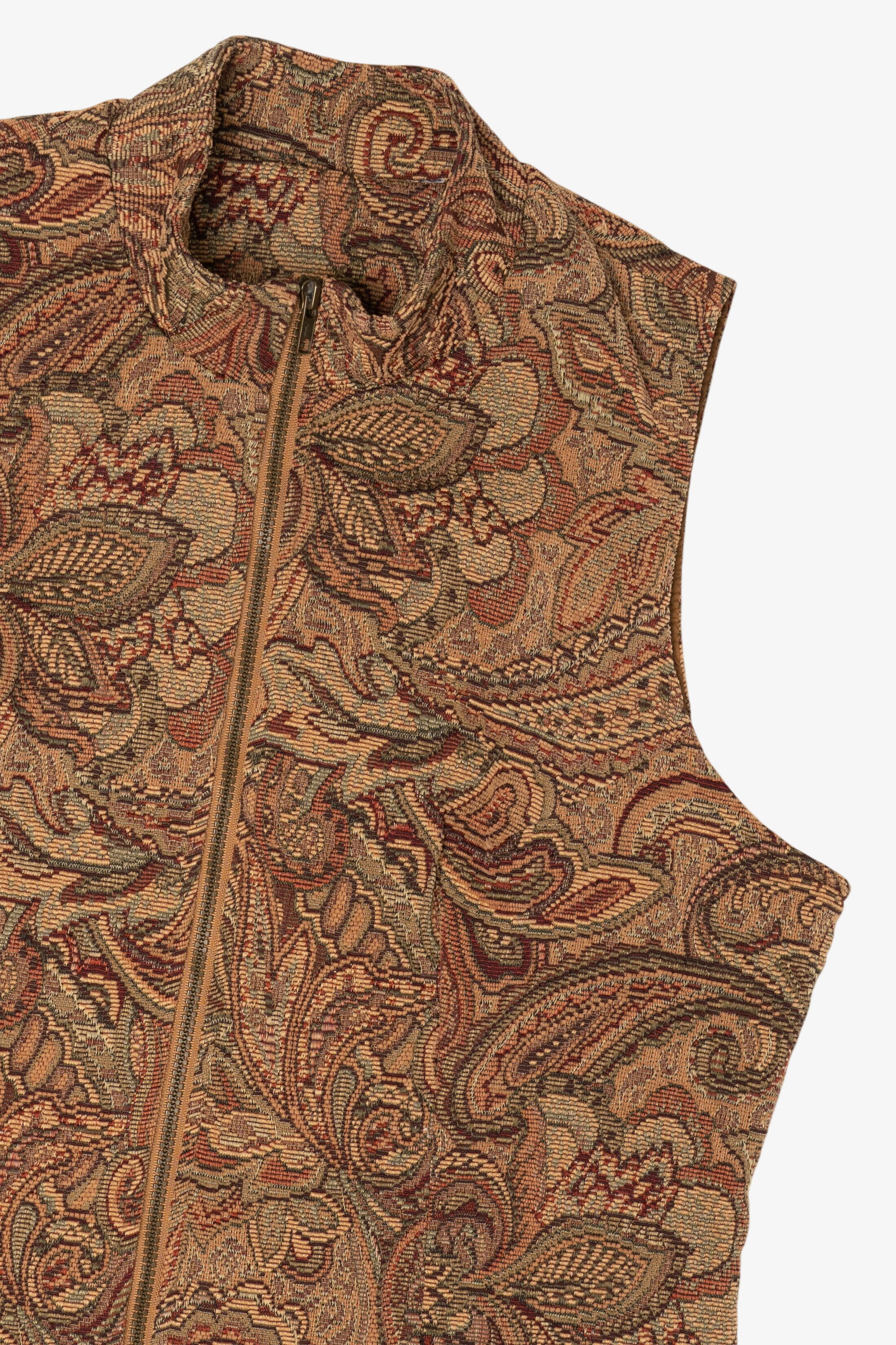 Vintage Brown Paisley Tapestry Vest (1990s)