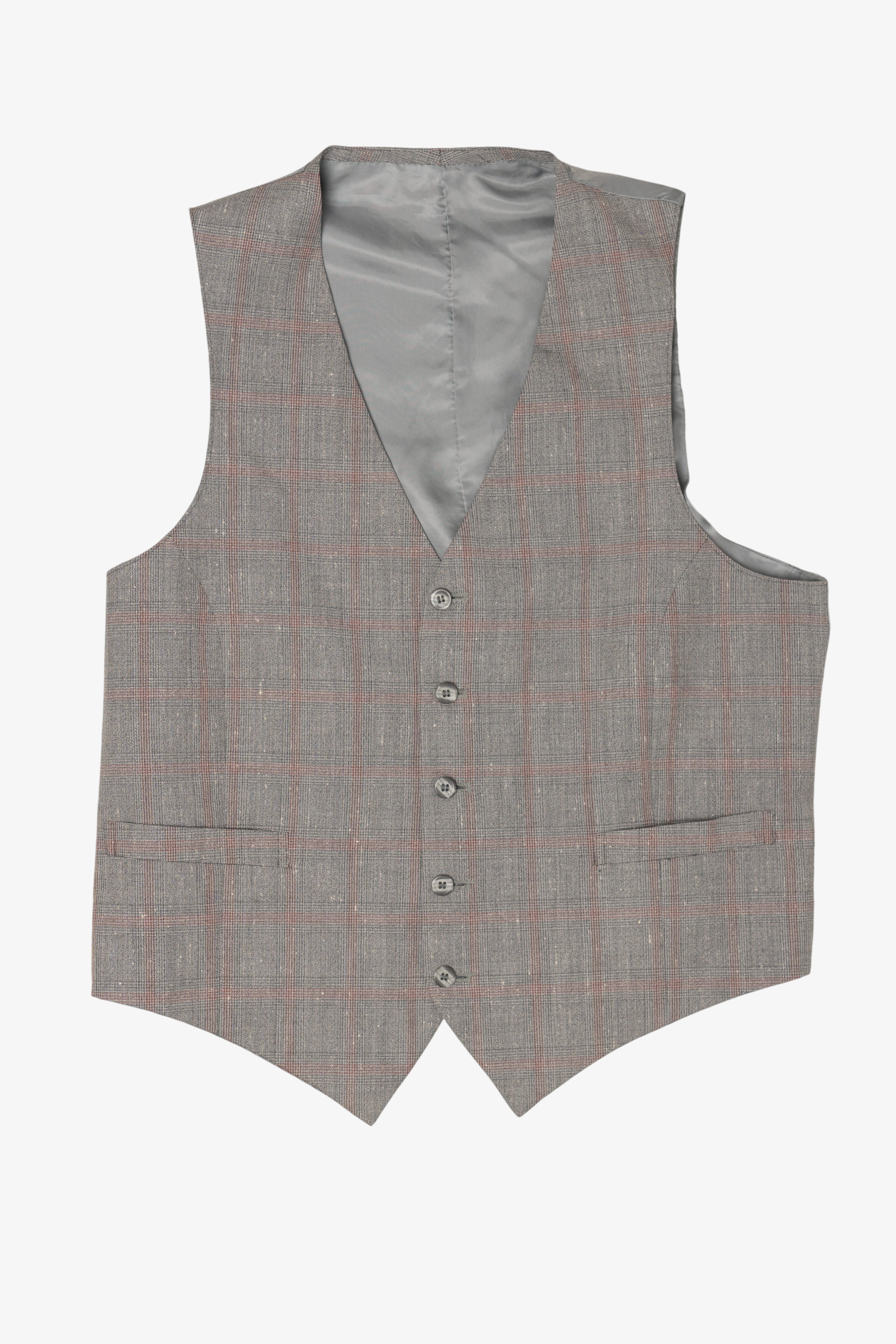 Vintage Gray Checkered Vest (1970s)
