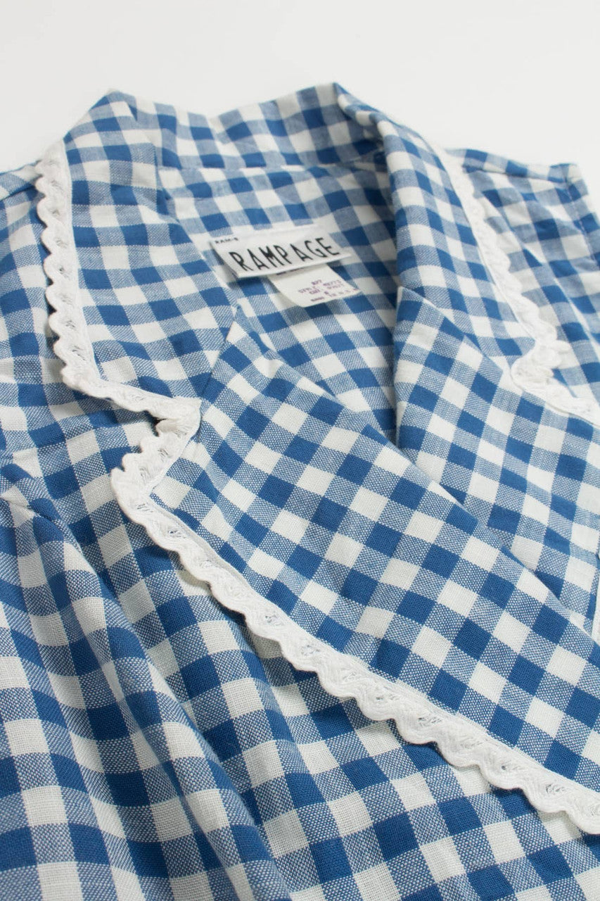 Vintage Gingham Button Front Vest 194