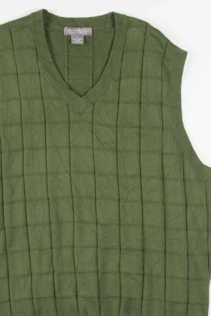 Olive Windowpane Daniel Cremieux Sweater Vest 213