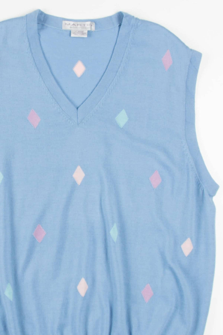 Baby Blue Diamond Sweater Vest 217