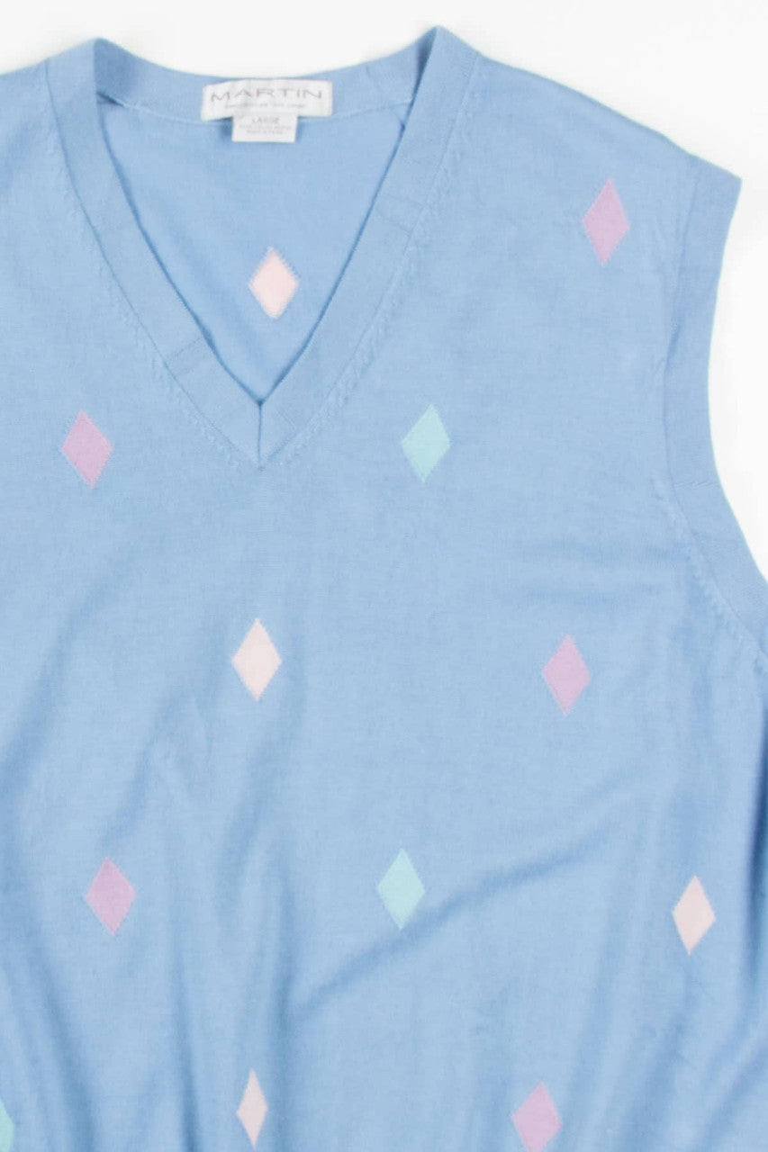 Baby Blue Diamond Sweater Vest 226