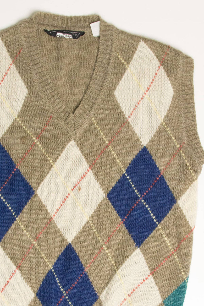 Vintage Argyle Wool Sweater Vest 283