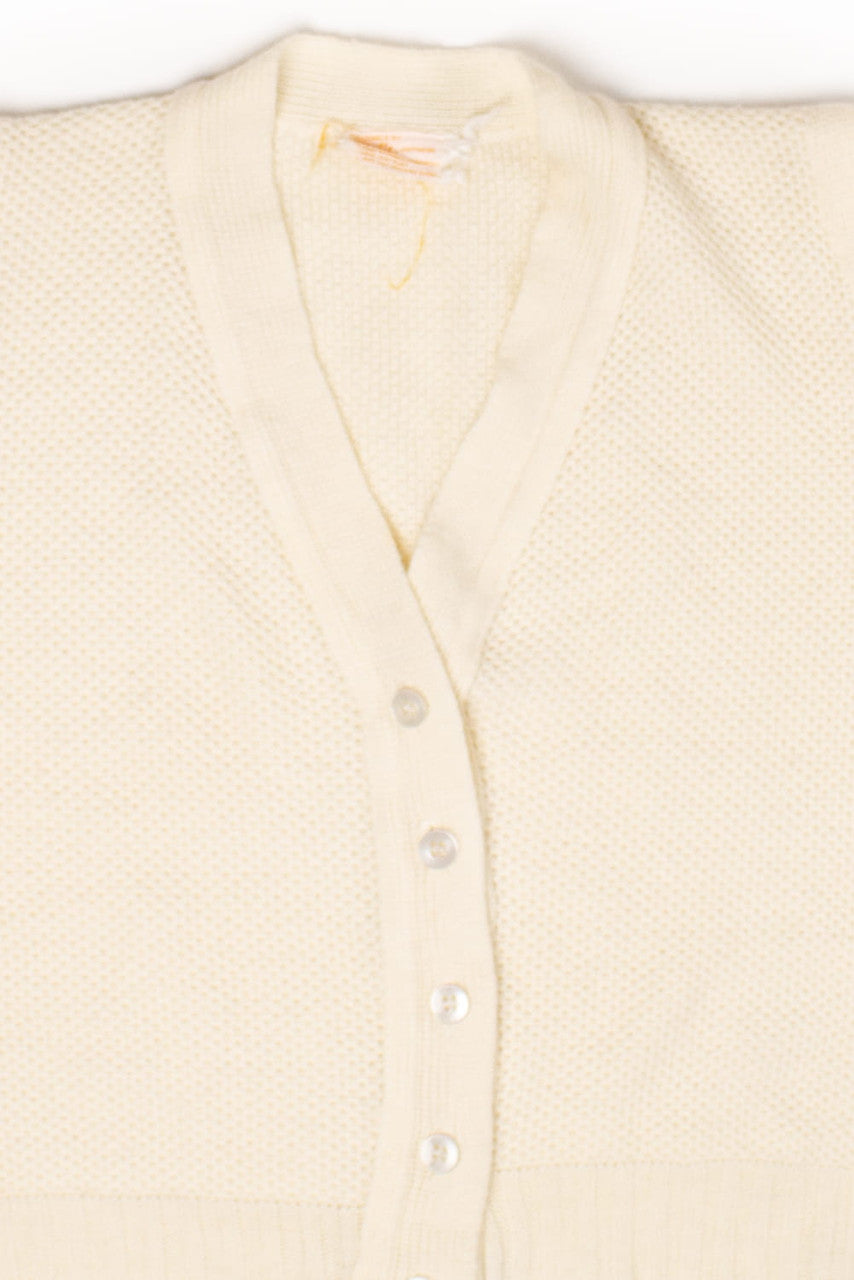Vintage White Button Up Sweater Vest