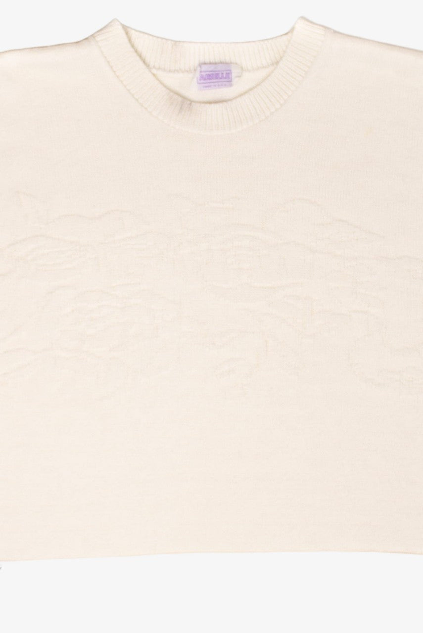 Vintage White Floral Knit Sweater Vest