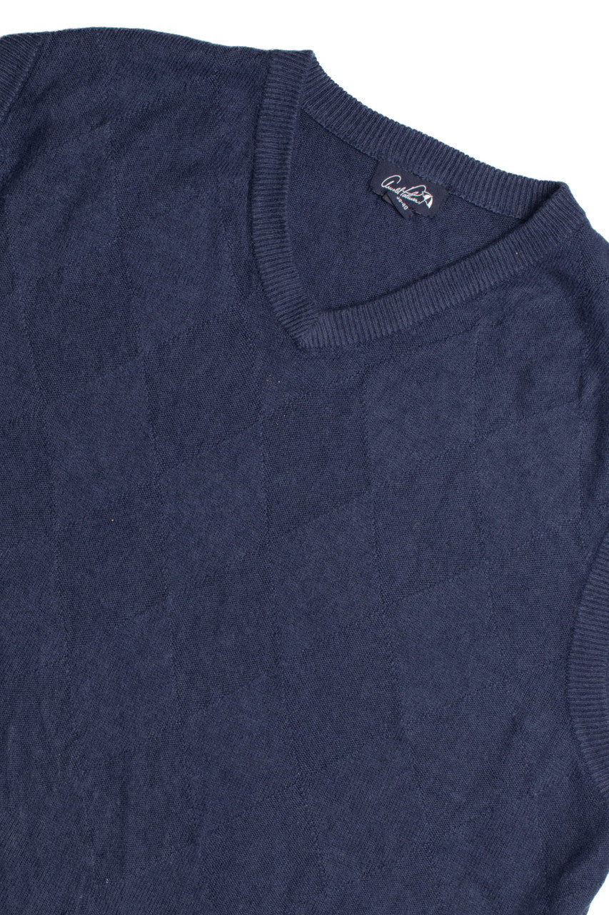 Navy Blue Argyle Vest 546