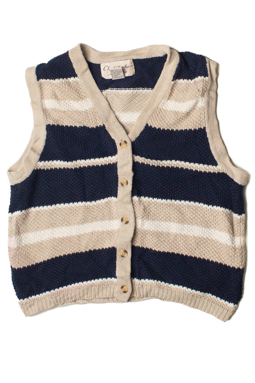 Vintage Knit Striped Christopher & Banks Vest