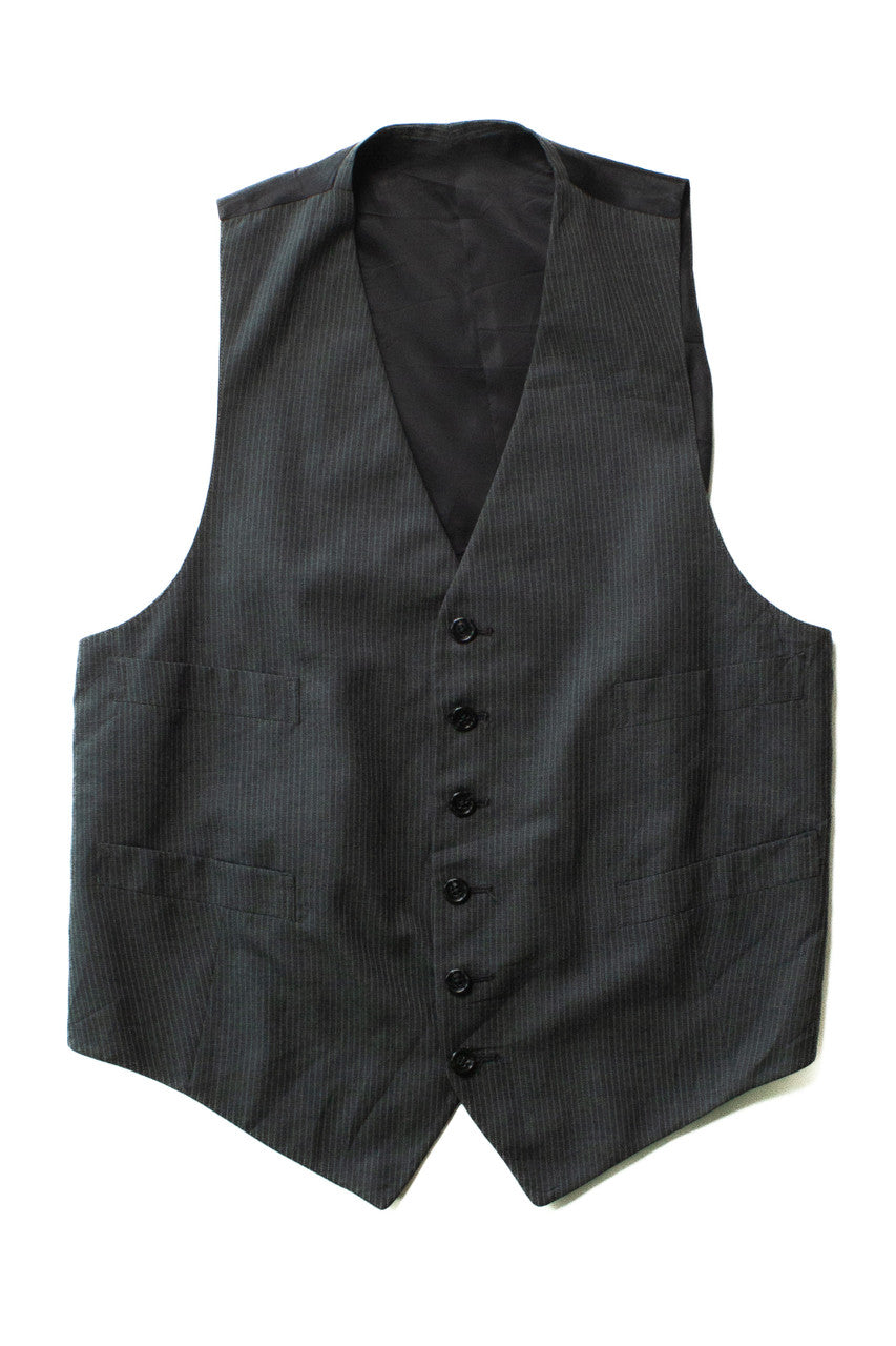 Vintage Gray 4-Pocket Suit Vest (1990s)