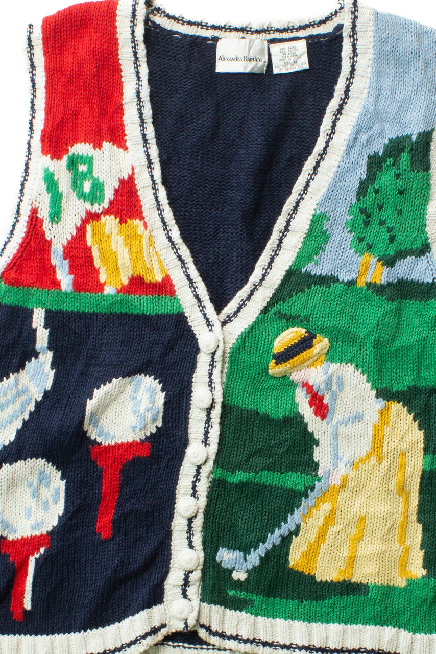 Vintage Golf Graphic Sweater Vest (1990s)