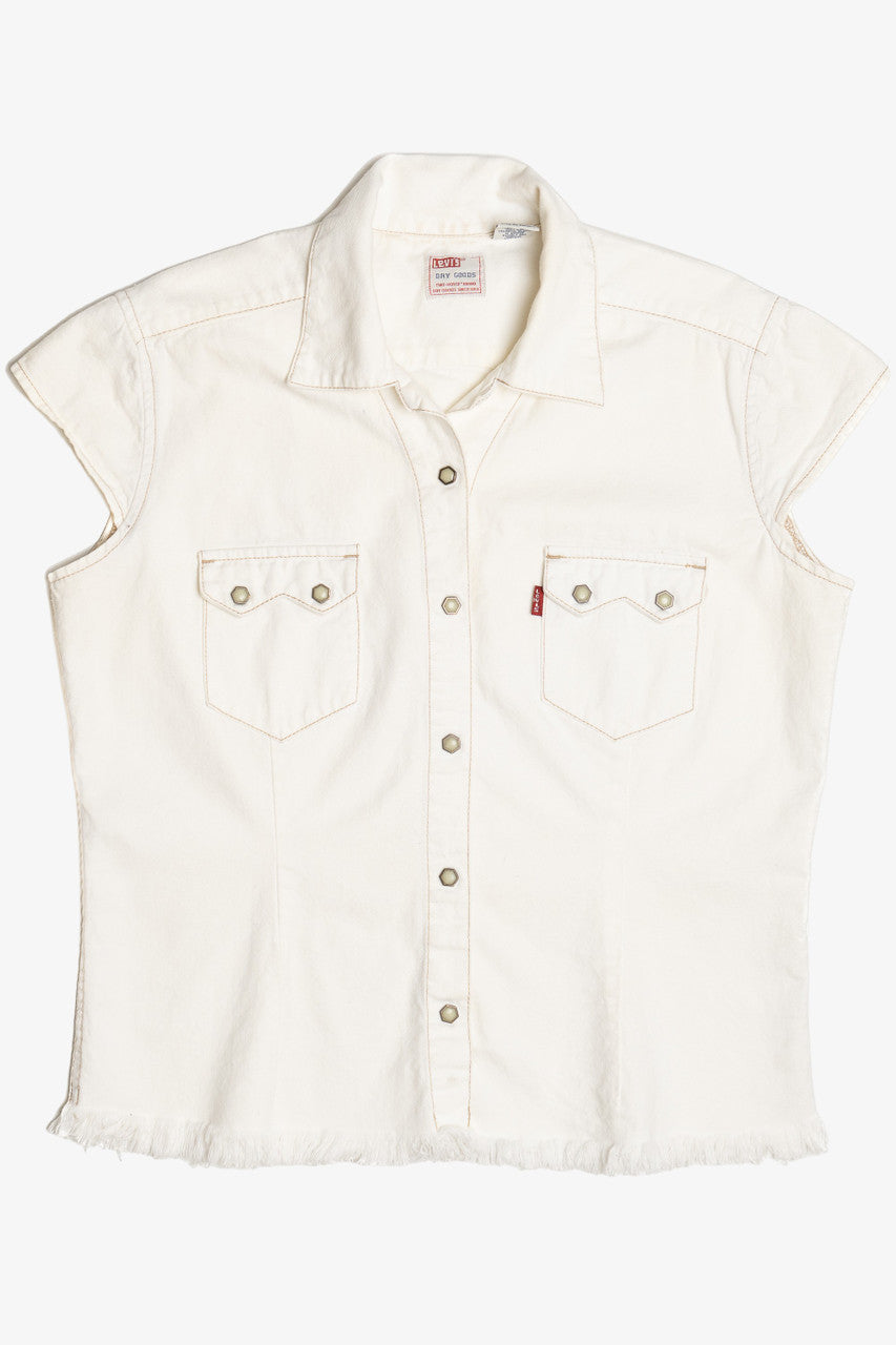 Vintage Levi's Dry Goods Pearl Snap Buttons Lightweight Denim Top (1990s)