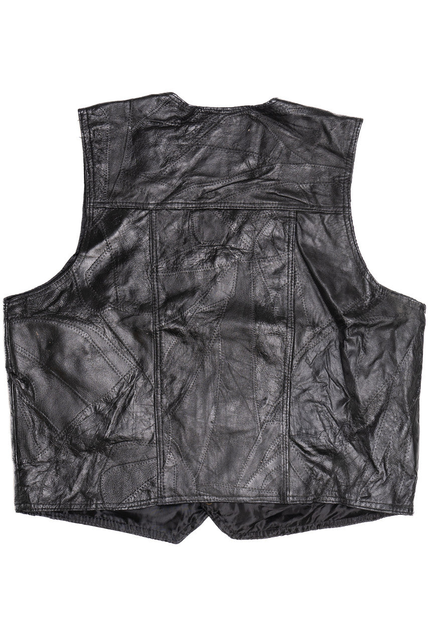 Vintage Patchwork South West Territory Leather Vest (1990s)