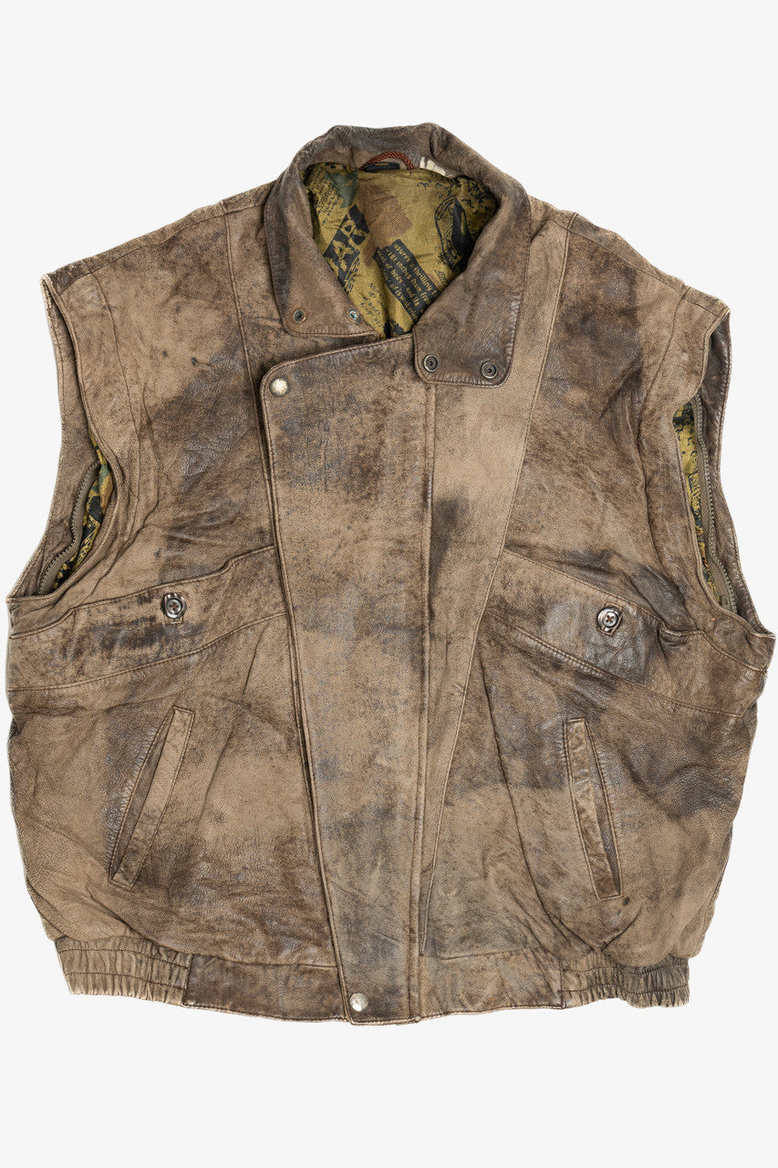 Vintage Leather Puffer Vest (1980s) 681