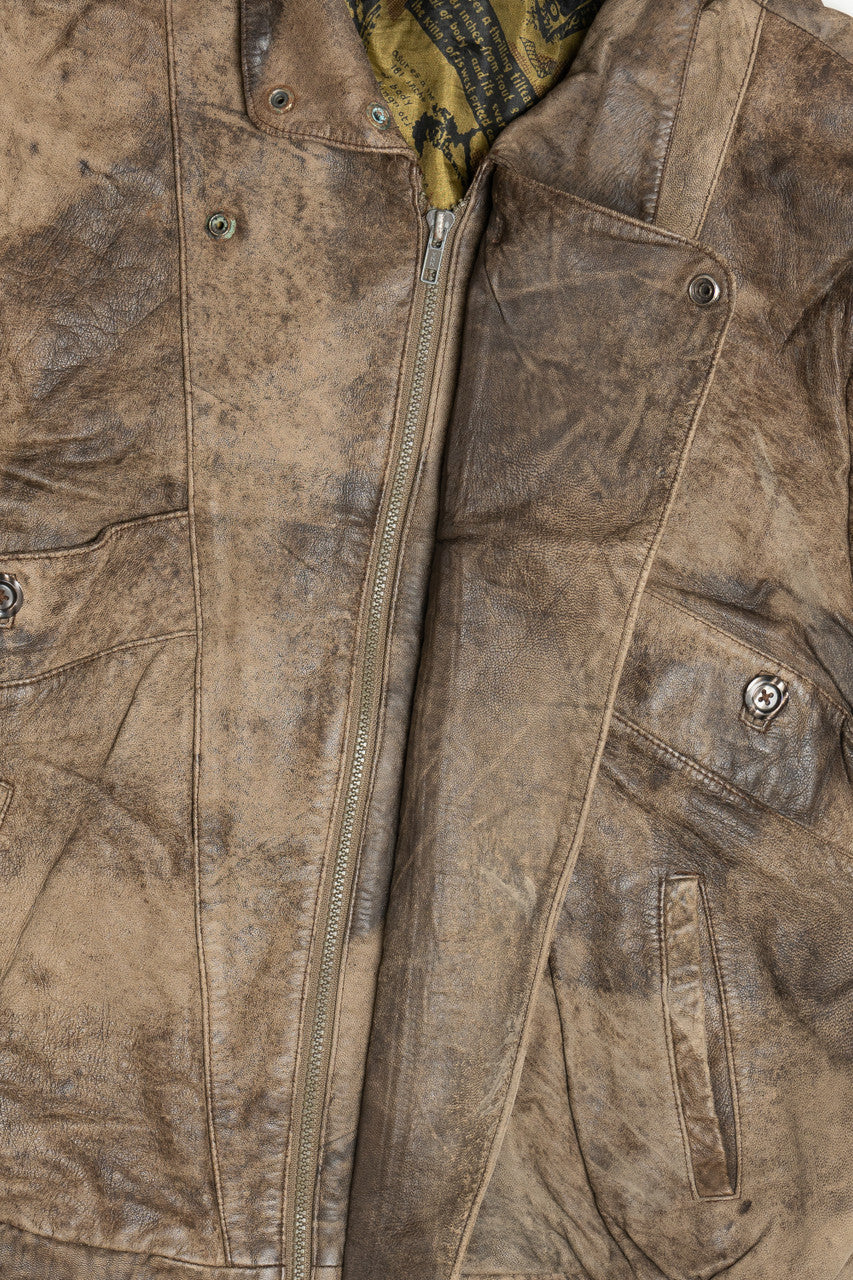 Vintage Leather Puffer Vest (1980s) 681